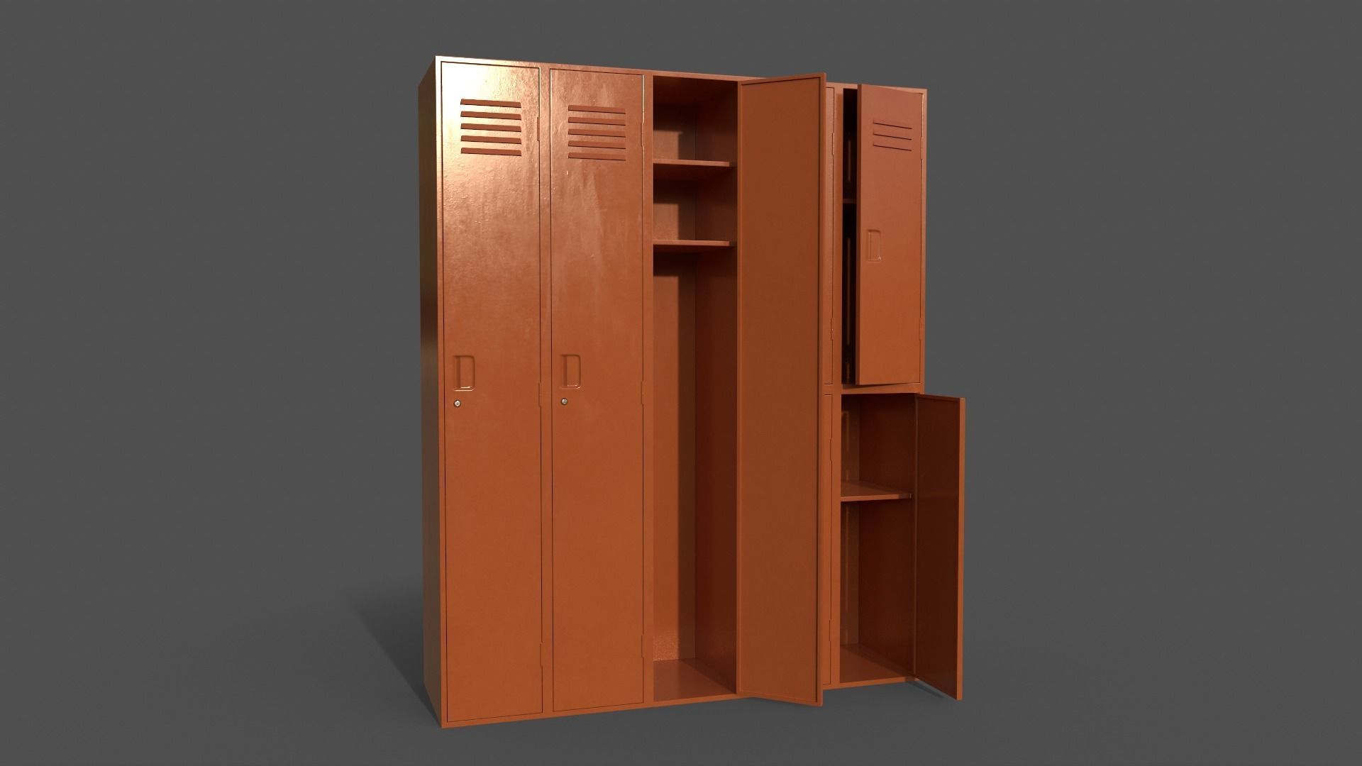 PBR School Gym Locker 1-10 - Mega Pack 3D Model Collection_50