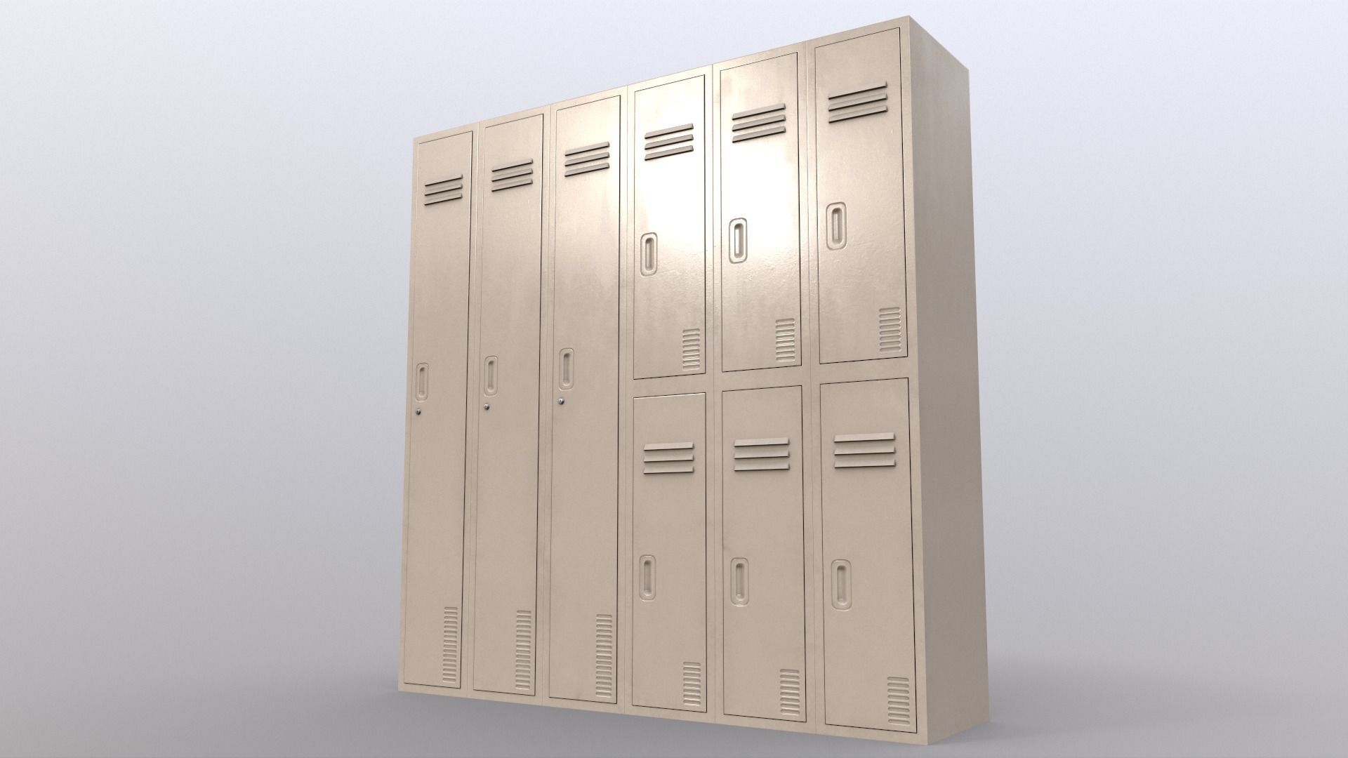 PBR School Gym Locker 1-10 - Mega Pack 3D Model Collection_45