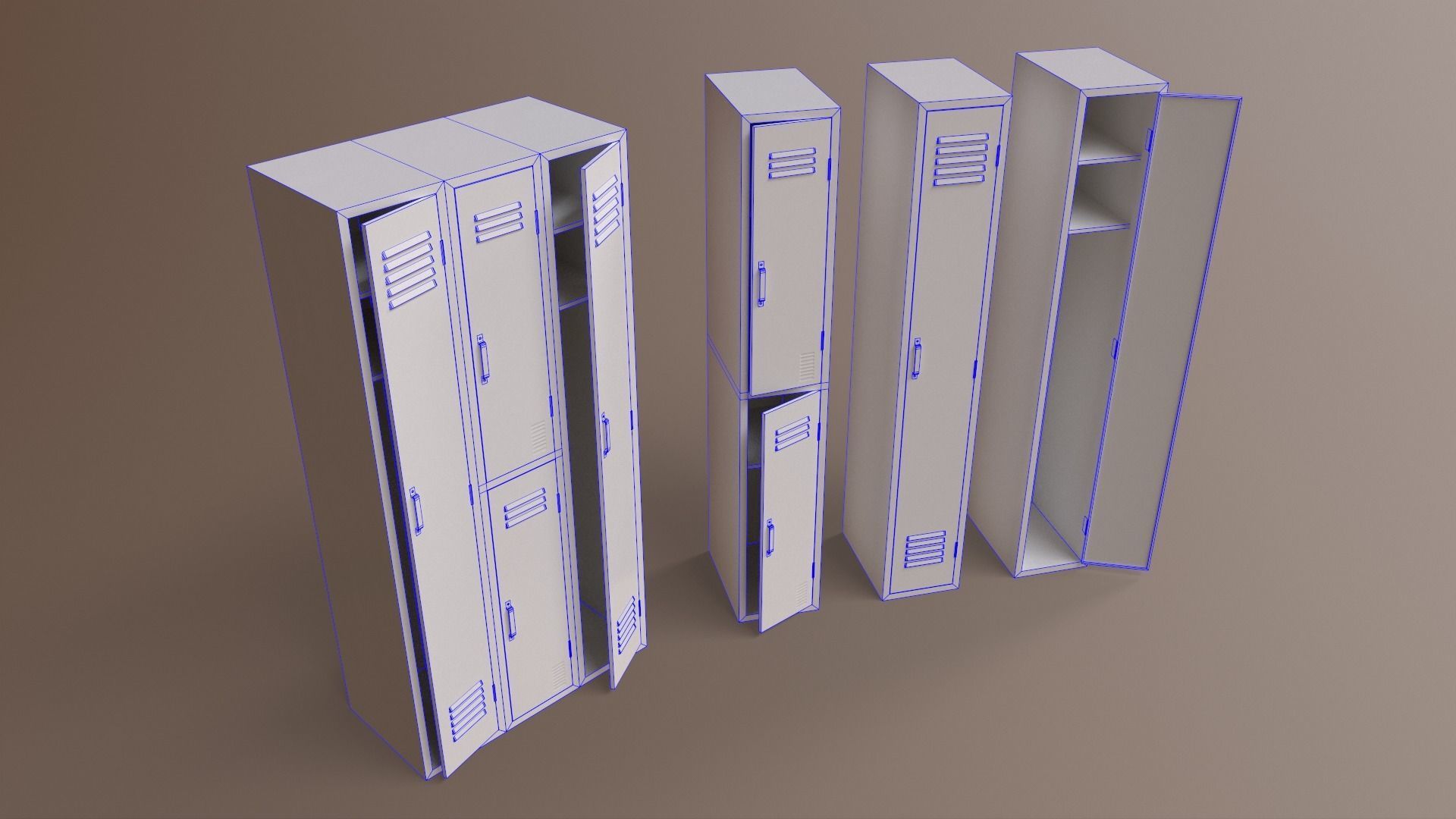 PBR School Gym Locker 1-10 - Mega Pack 3D Model Collection_85