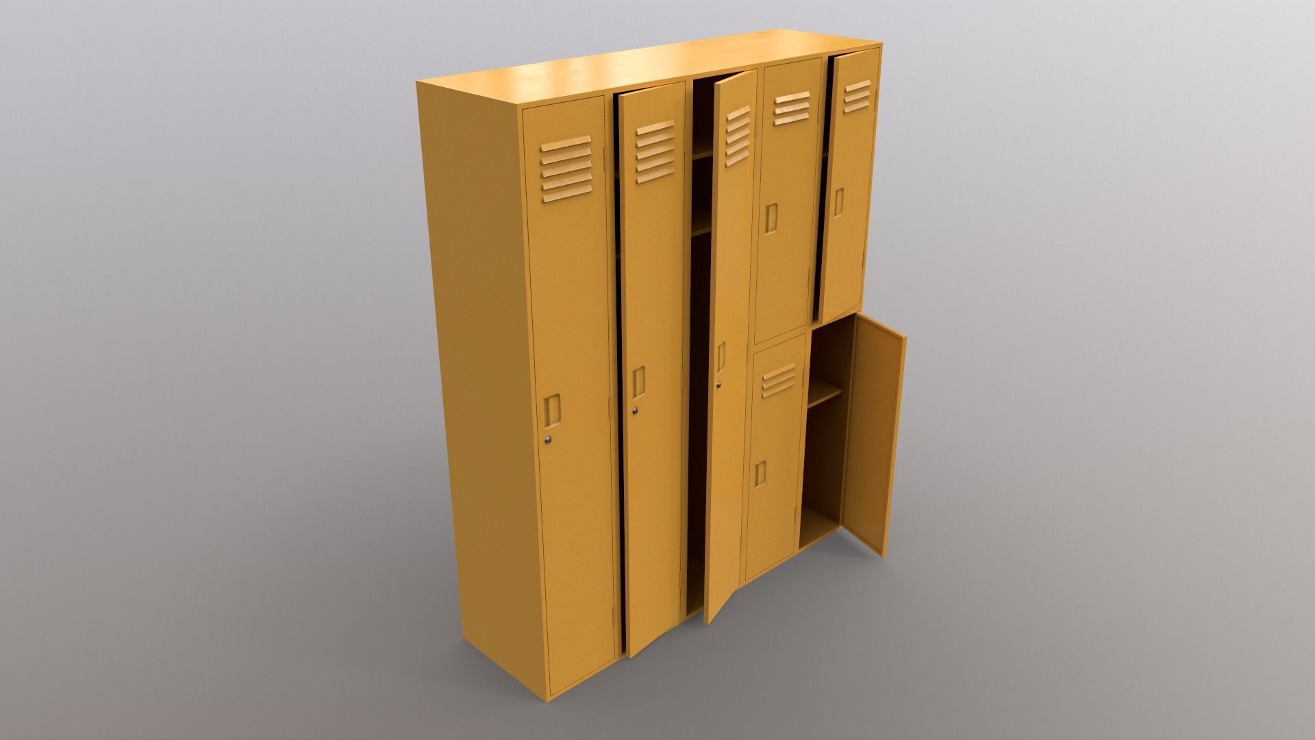 PBR School Gym Locker 1-10 - Mega Pack 3D Model Collection_53