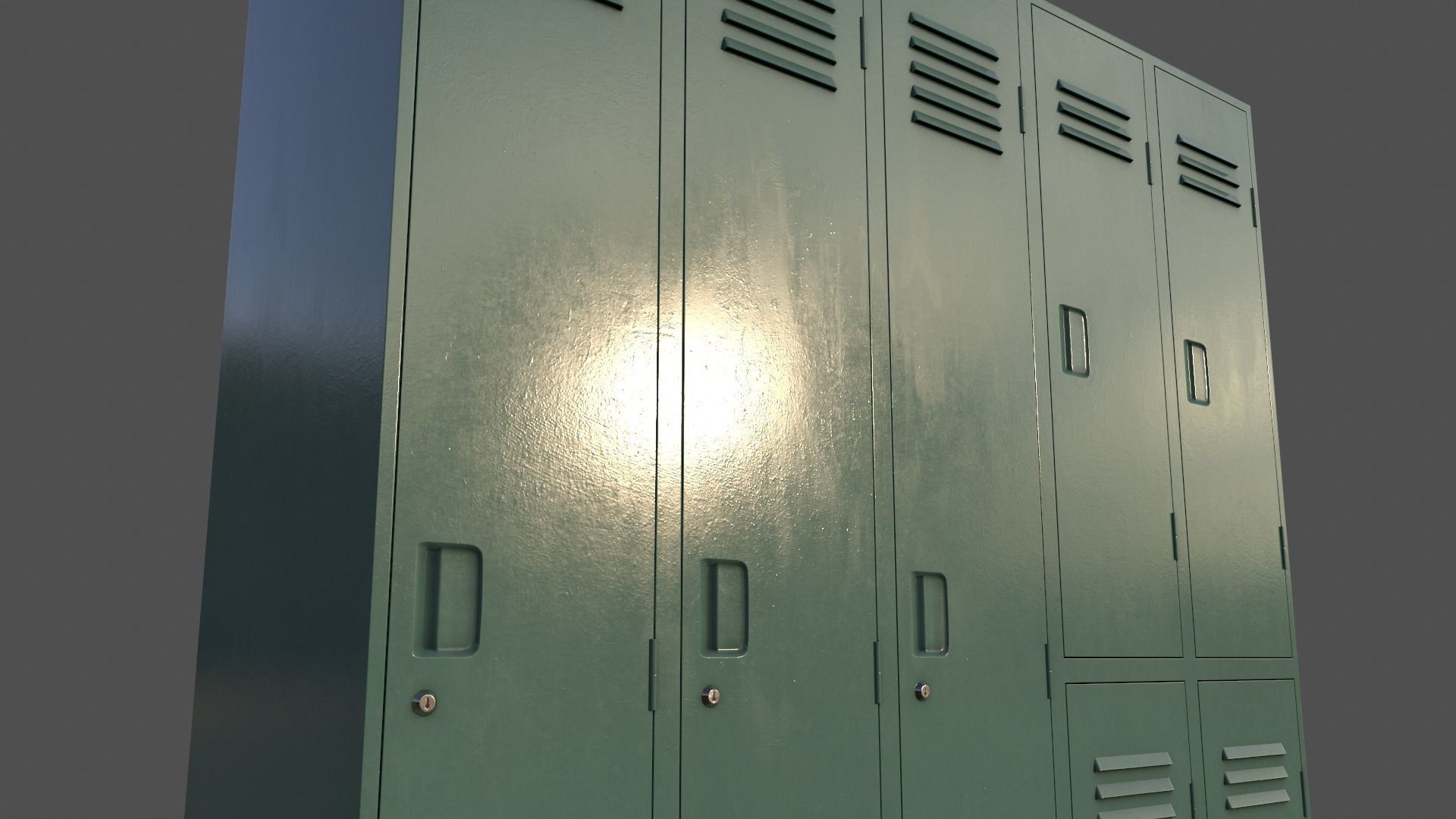 PBR School Gym Locker 1-10 - Mega Pack 3D Model Collection_56