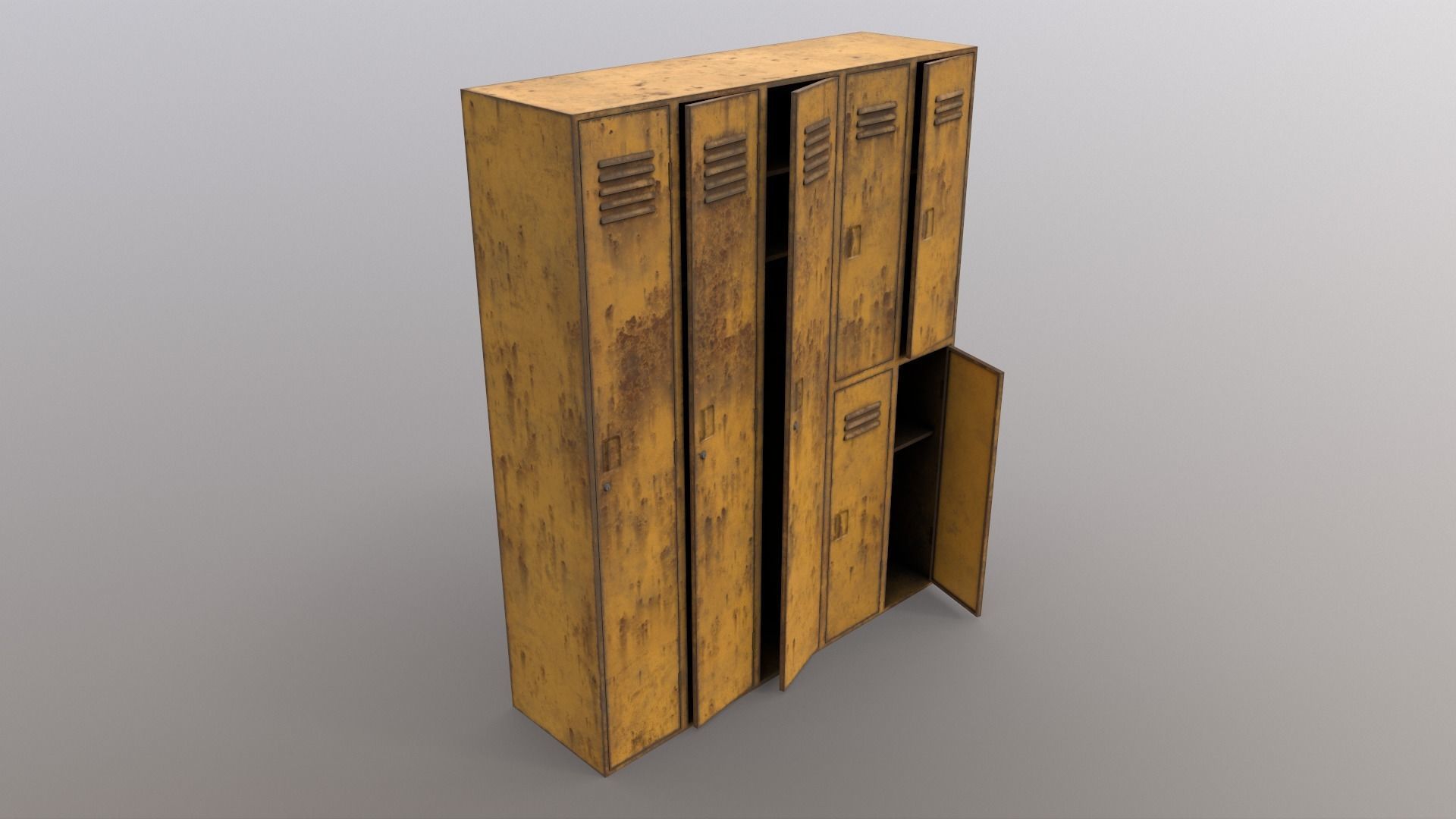 PBR School Gym Locker 1-10 - Mega Pack 3D Model Collection_55