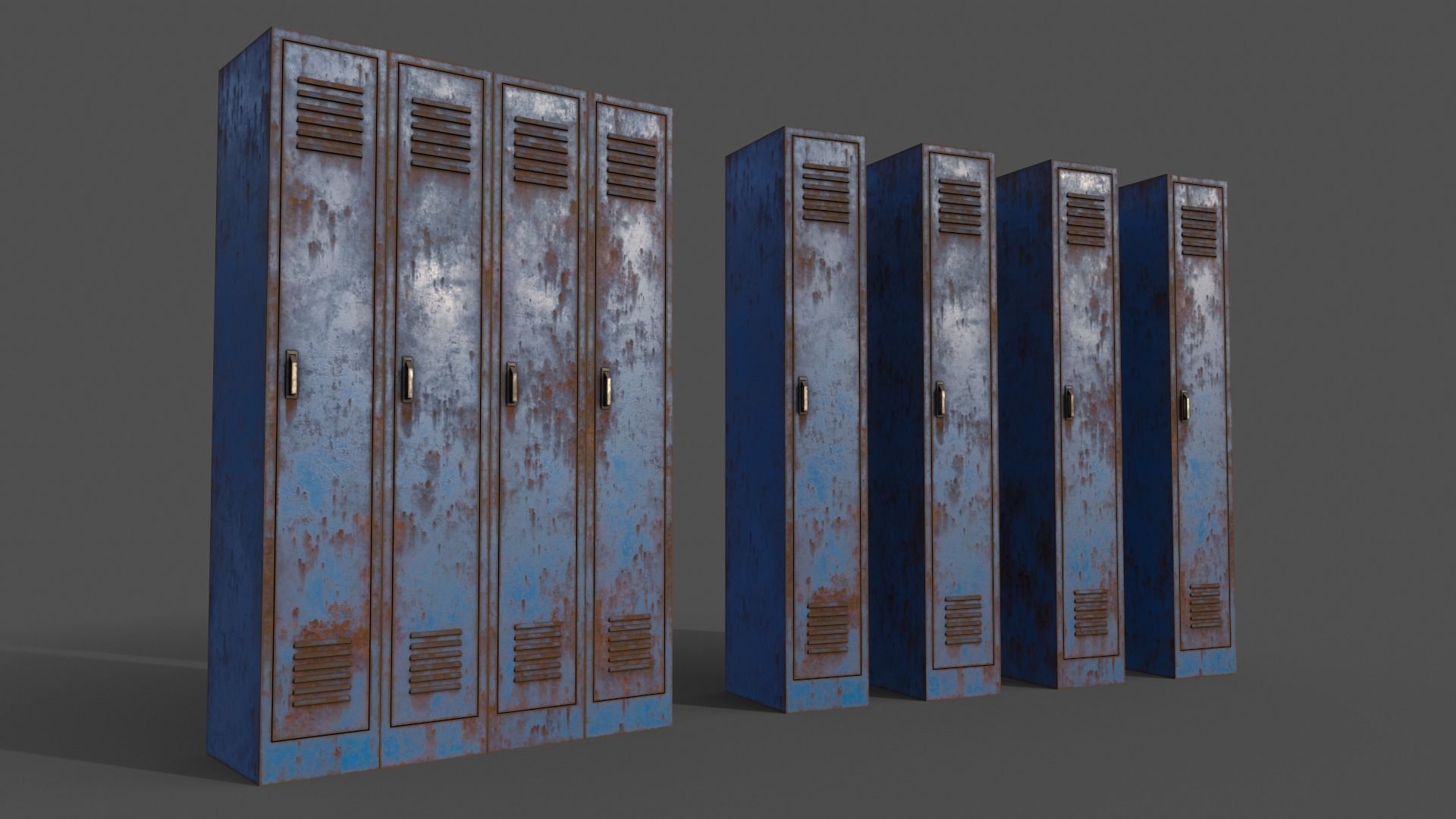 PBR School Gym Locker 1-10 - Mega Pack 3D Model Collection_12