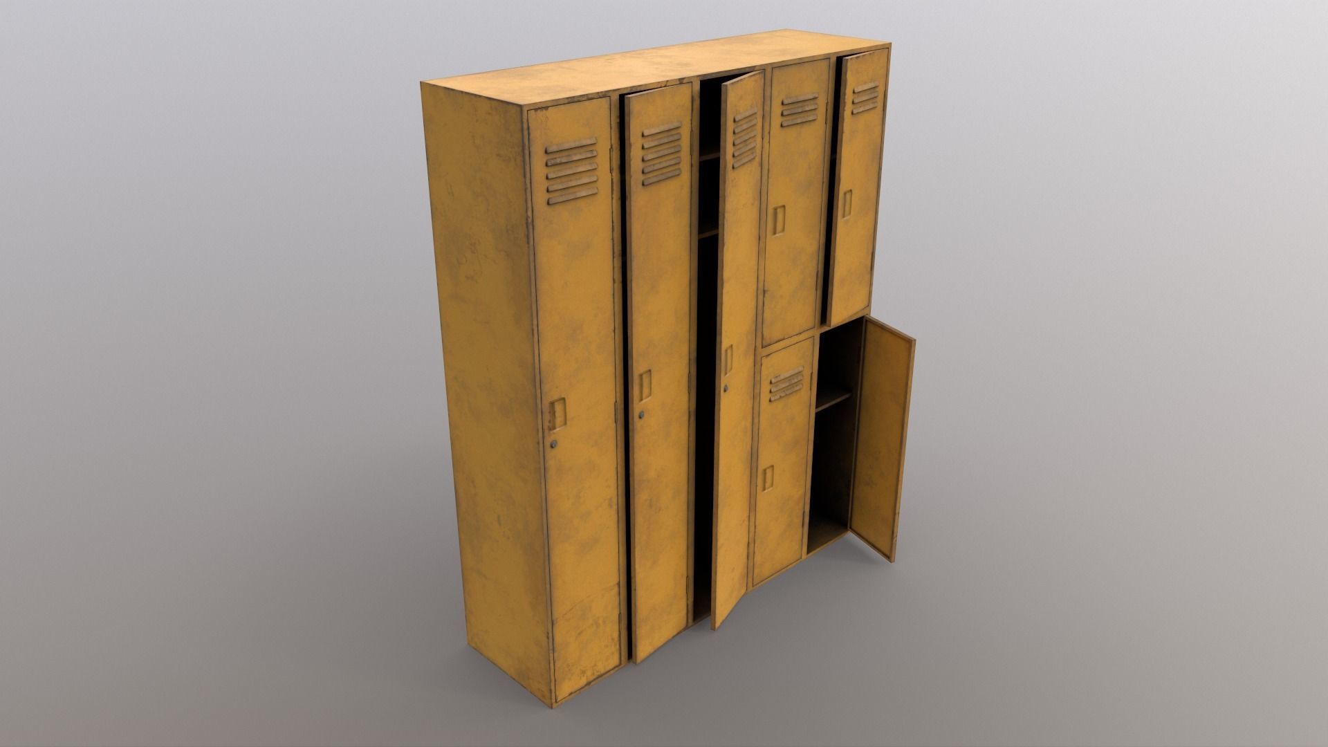 PBR School Gym Locker 1-10 - Mega Pack 3D Model Collection_54