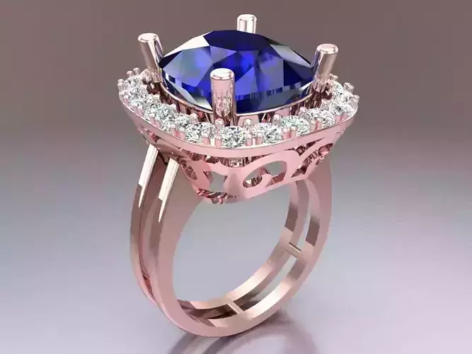 Gemstone rings - Oval stone ring - Diamond rings - N3705