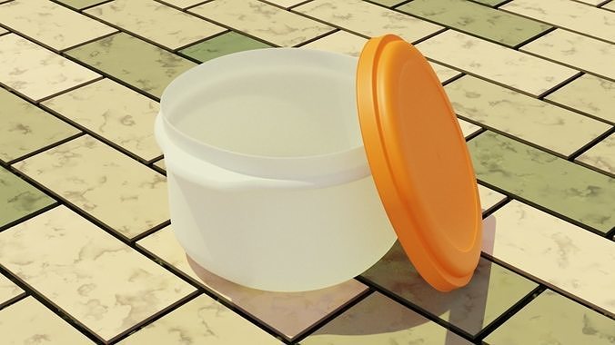 Low- and Highpoly Tupper Box Low-poly 3D model