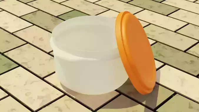 Low- and Highpoly Tupper Box