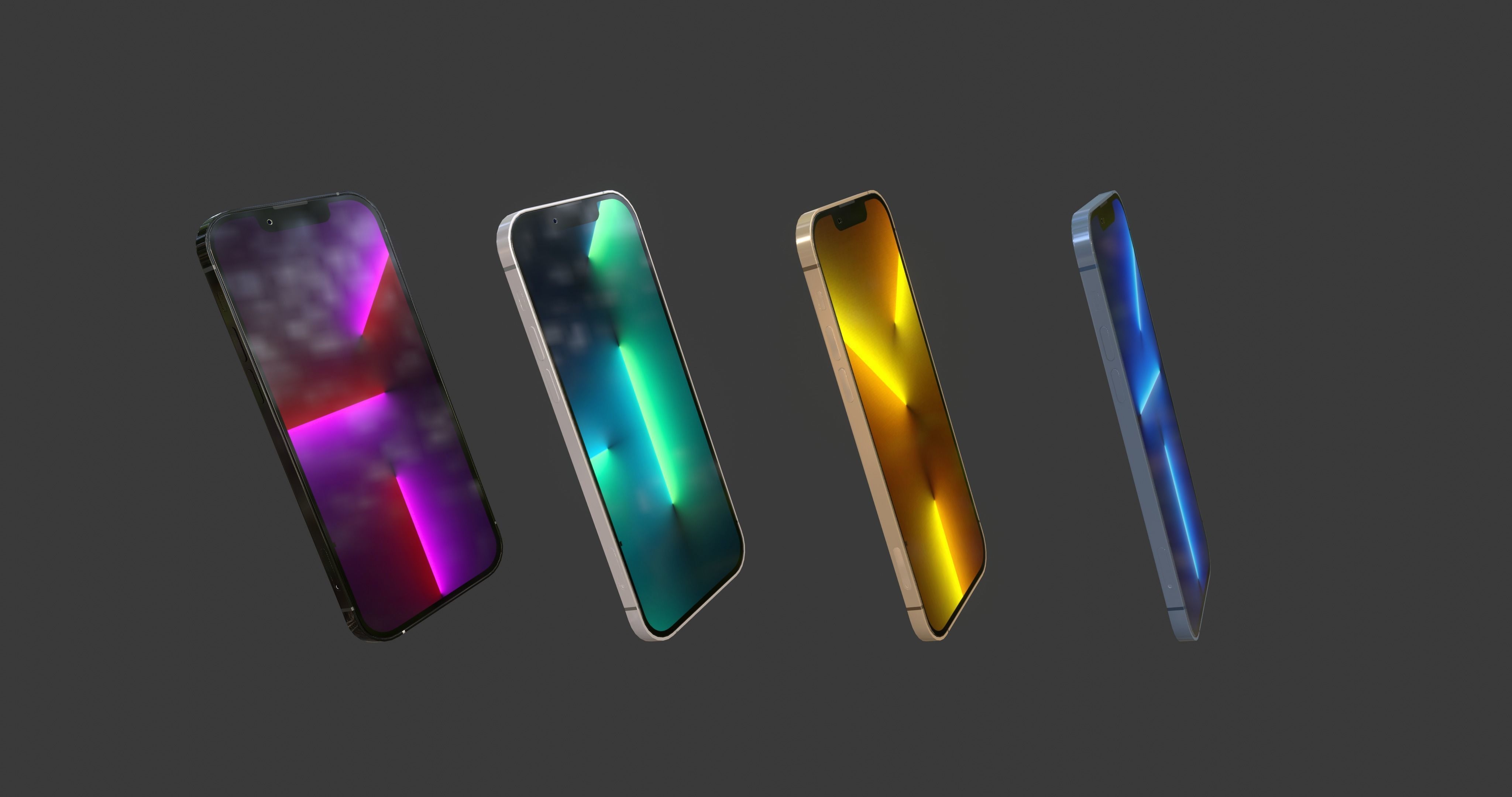iPhone 13 pro Low-poly 3D model_6