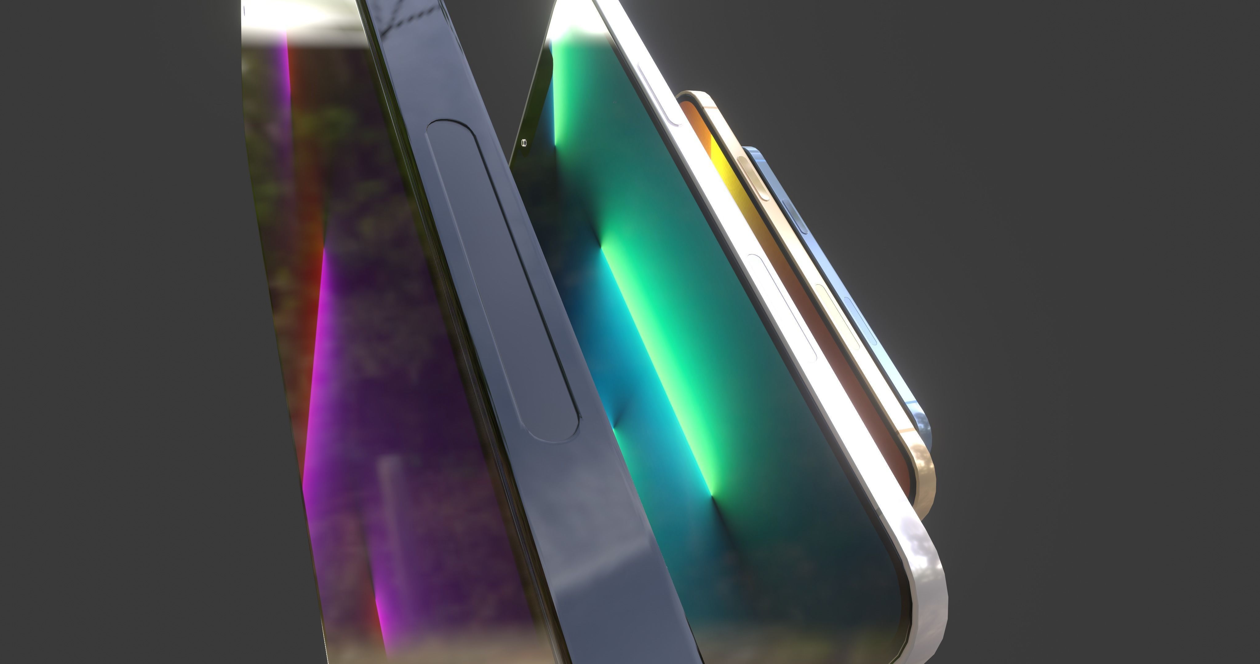 iPhone 13 pro Low-poly 3D model_9