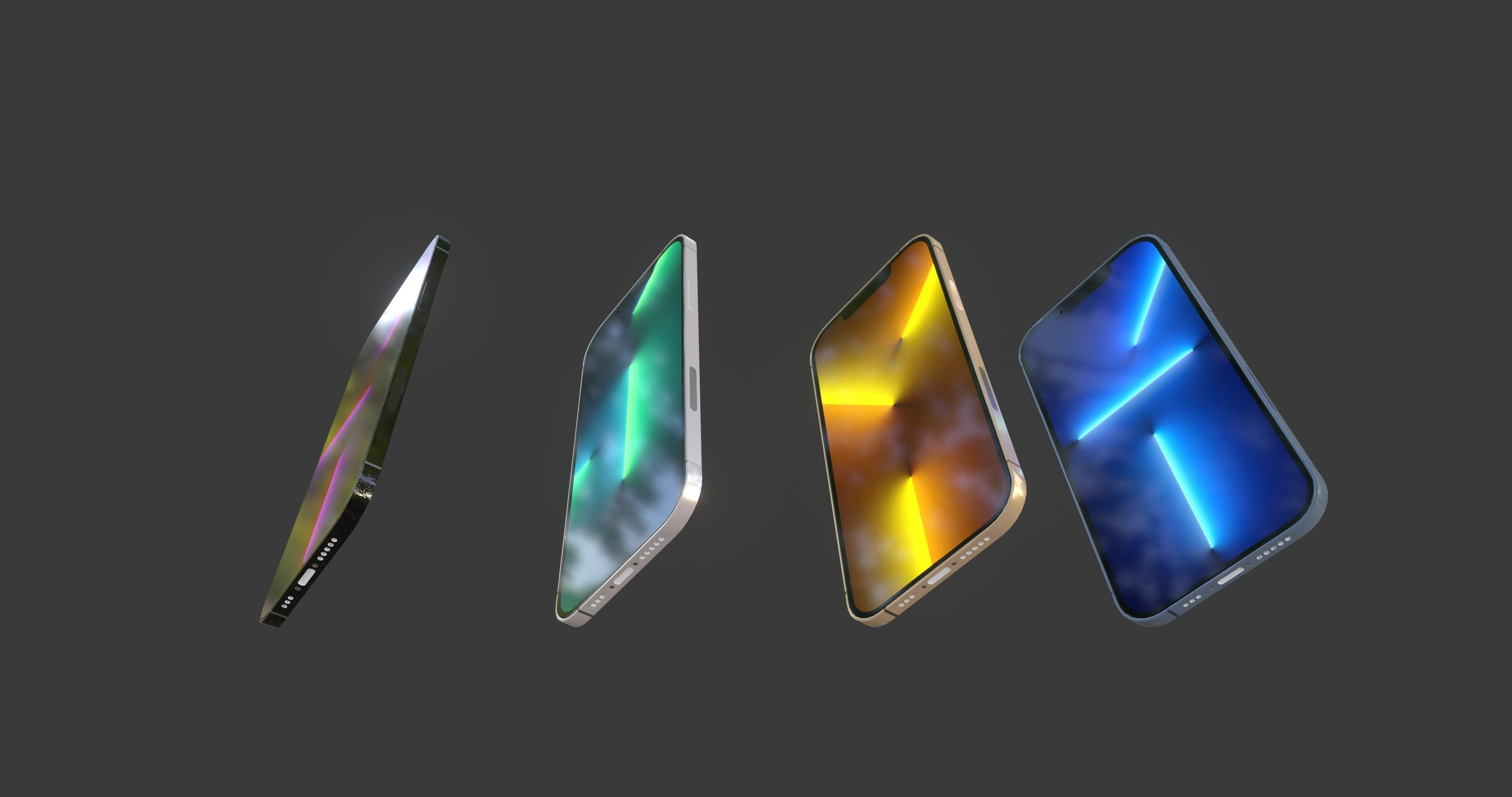 iPhone 13 pro Low-poly 3D model_7