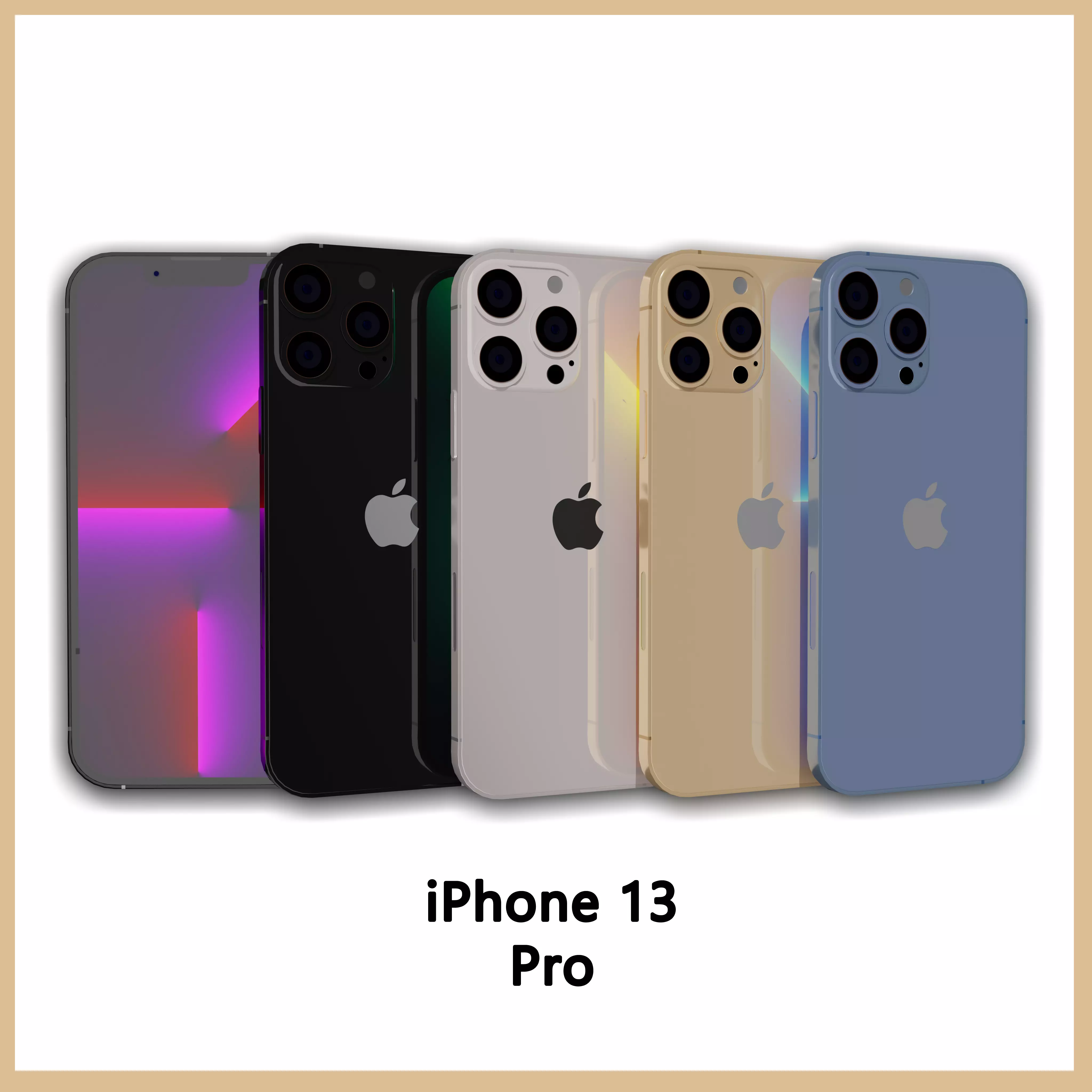 iPhone 13 pro Low-poly 3D model_0