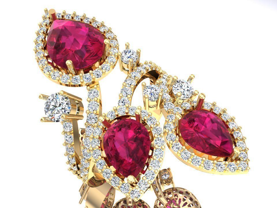 Gemstone rings - Teardrop-stone ring - Diamond rings - N3836 3D print model_5