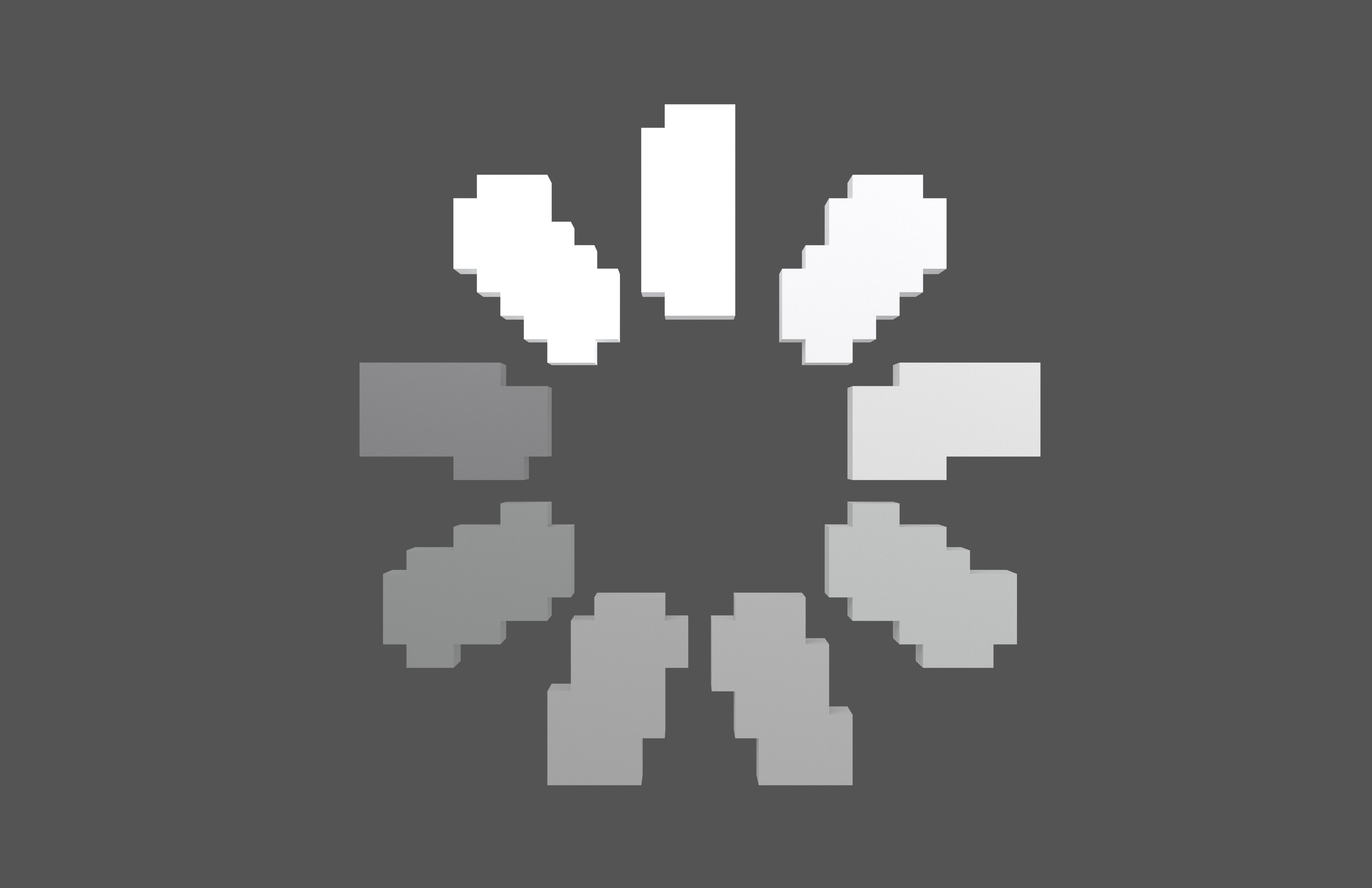 Voxel Loading Symbol v1 001 Low-poly 3D model_3