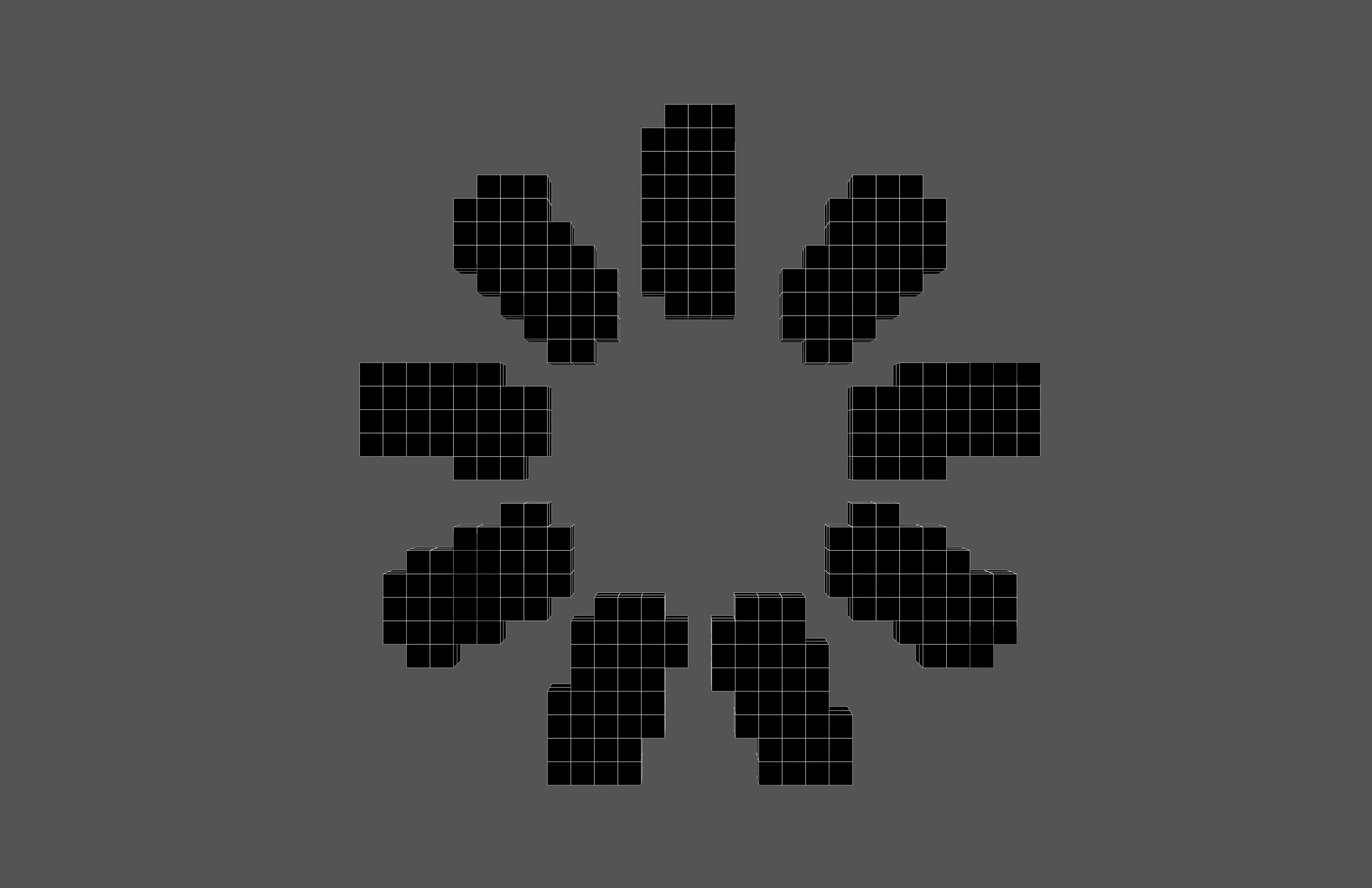 Voxel Loading Symbol v1 001 Low-poly 3D model_7