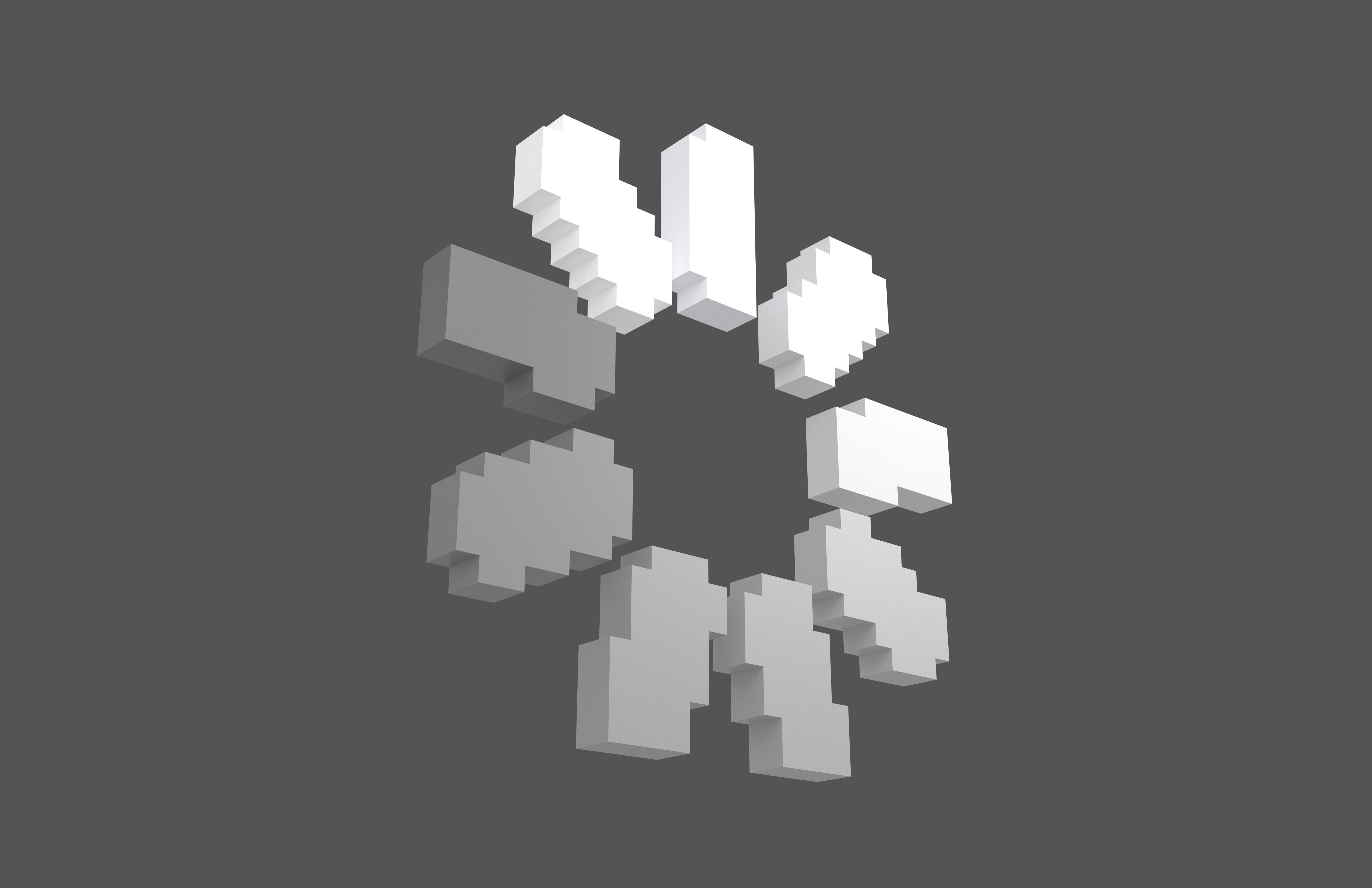 Voxel Loading Symbol v1 001 Low-poly 3D model_2