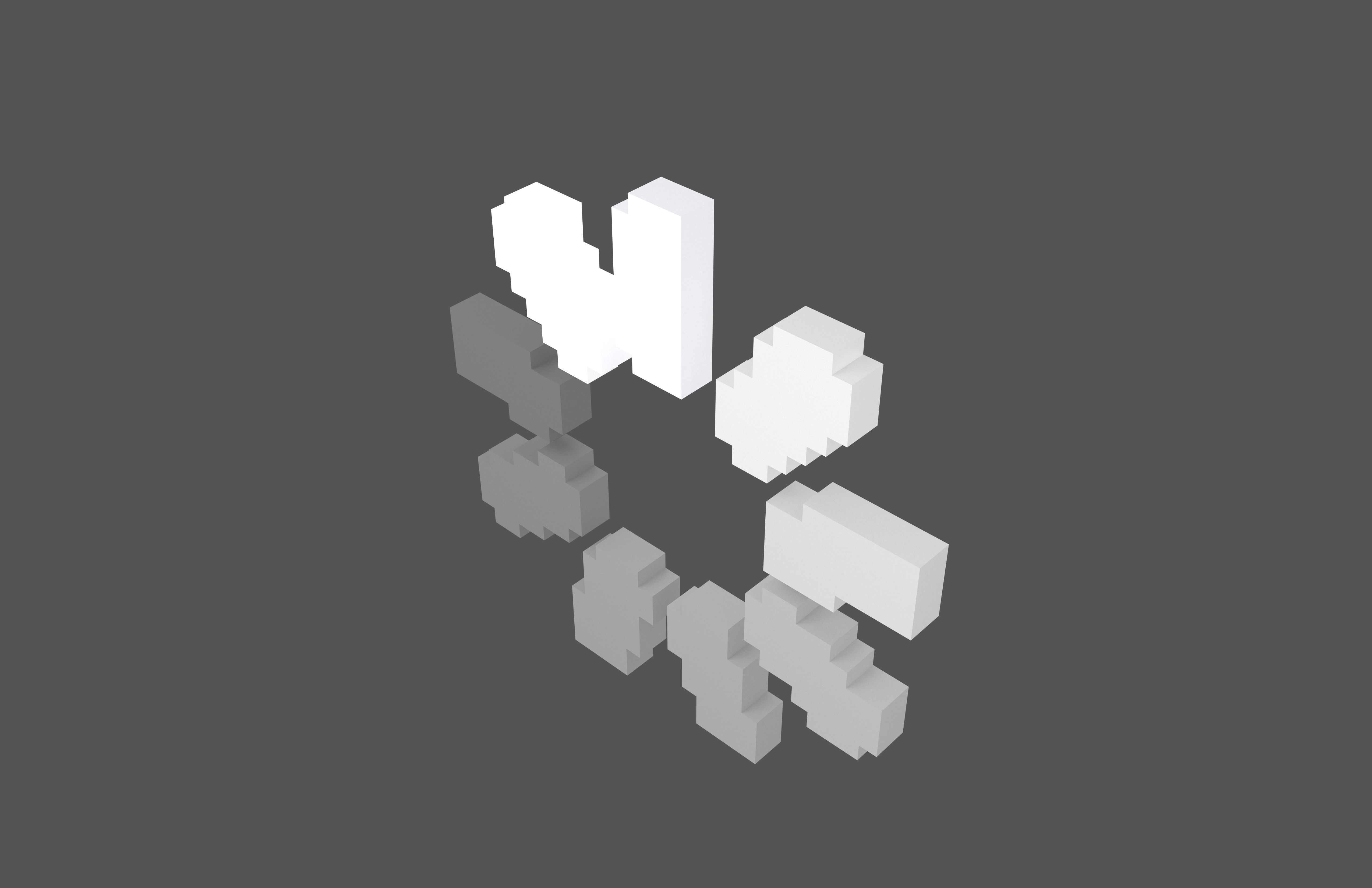 Voxel Loading Symbol v1 001 Low-poly 3D model_1