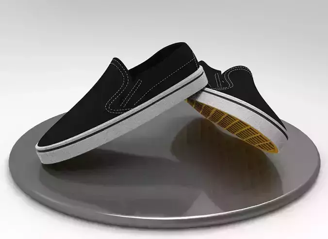 SHOES 3D MODEL pair of vans slip on