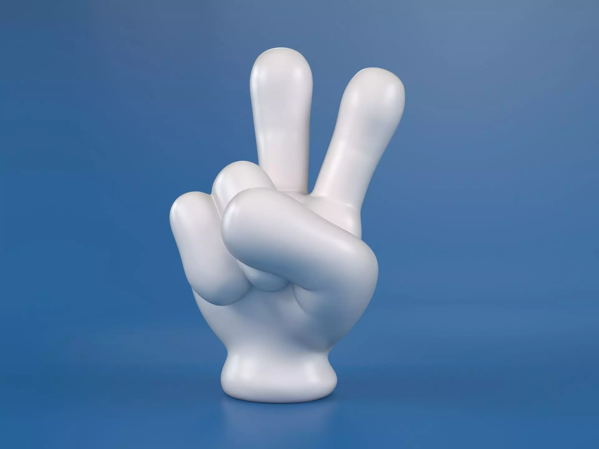 Cartoon hand 5 fingers Victory 3D print model