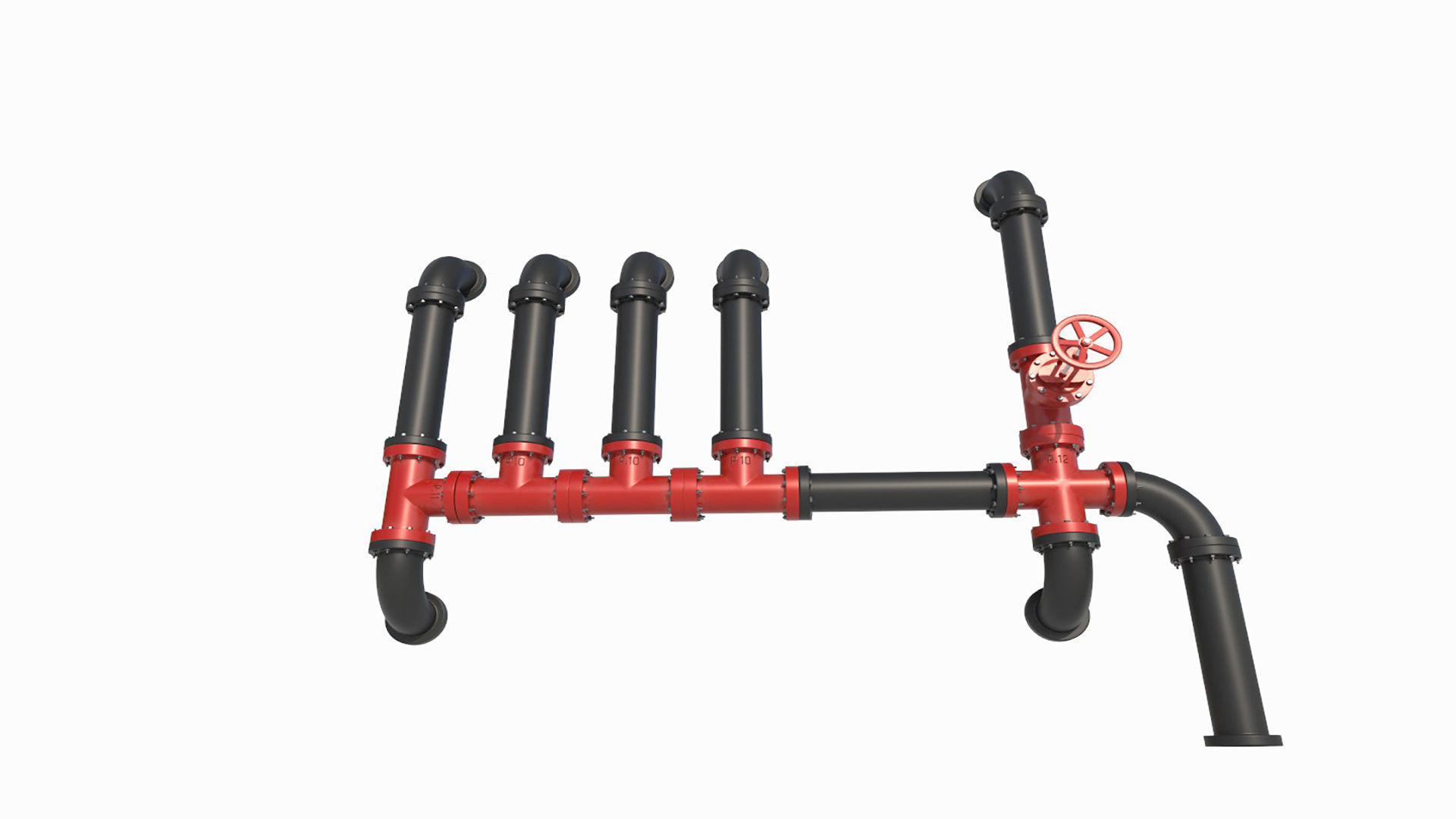 Industrial Pipes 3D model_3