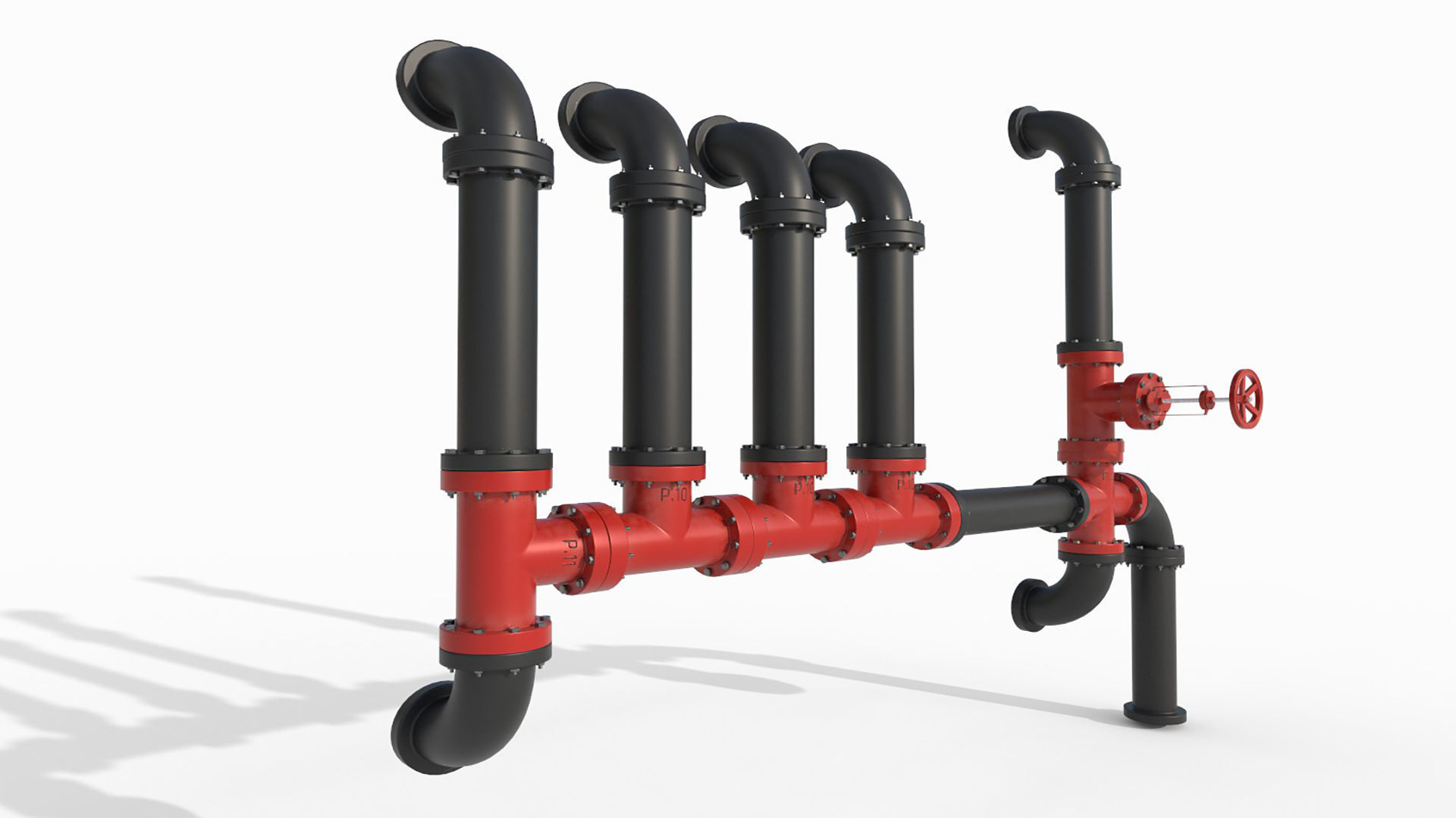 Industrial Pipes 3D model_2