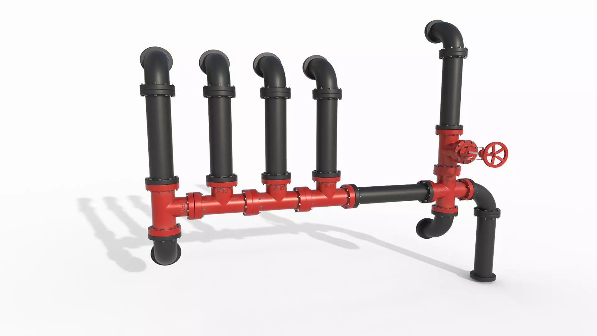 Industrial Pipes 3D model_0