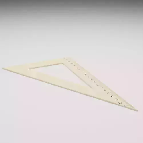  Triangle ruler Low-poly 3D model
