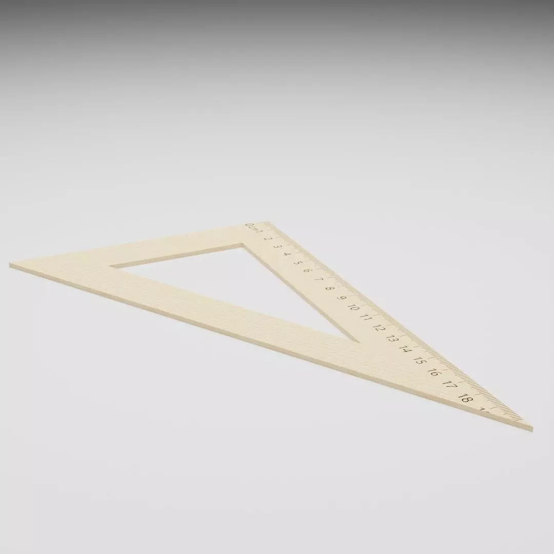Triangle ruler Low-poly 3D model