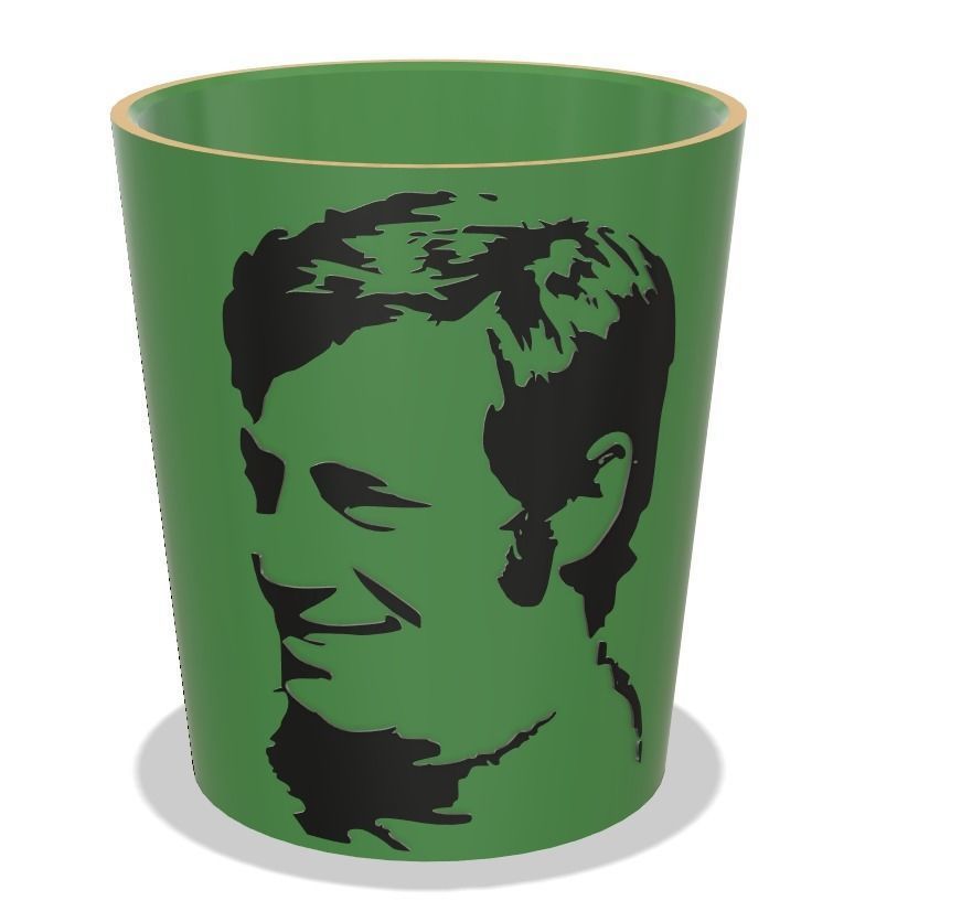 BELMONDO steve mcqueen shot glass 3D print model_1