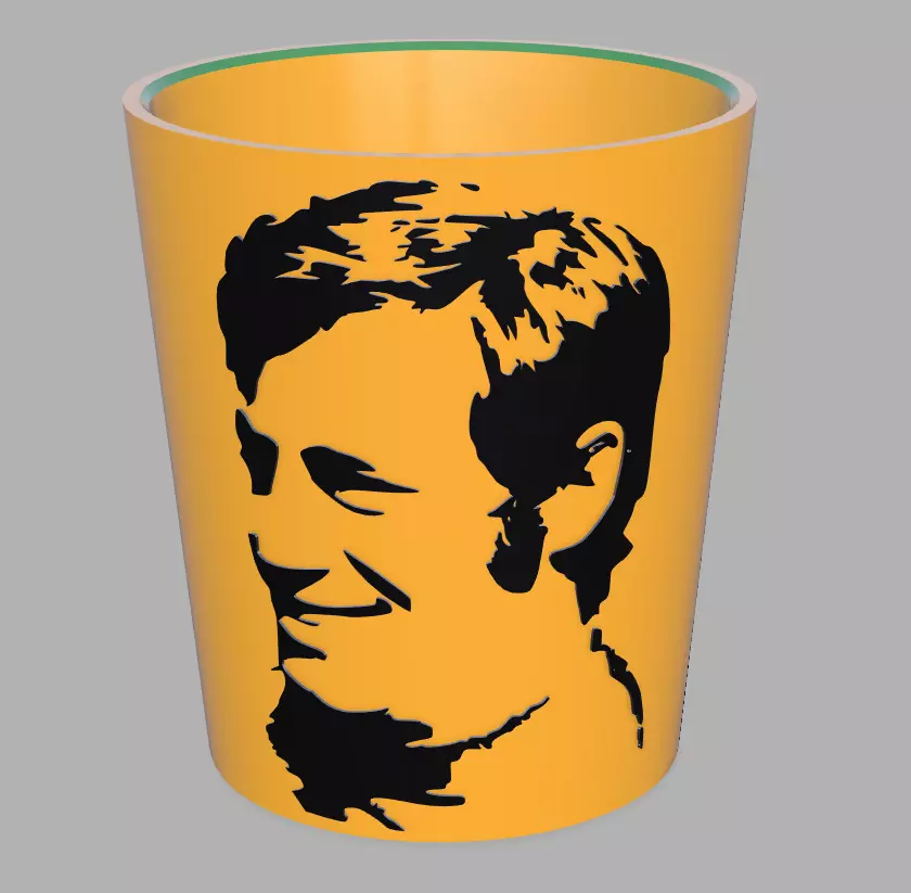 BELMONDO steve mcqueen shot glass 3D print model_0