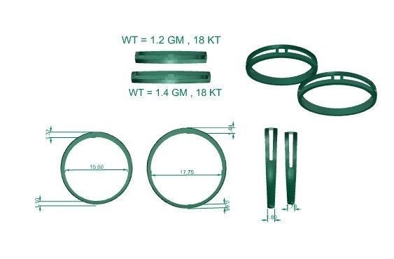 Thin Light wt Solitaire Princess Couple Band Ring 3dm stl render 3D print model_3