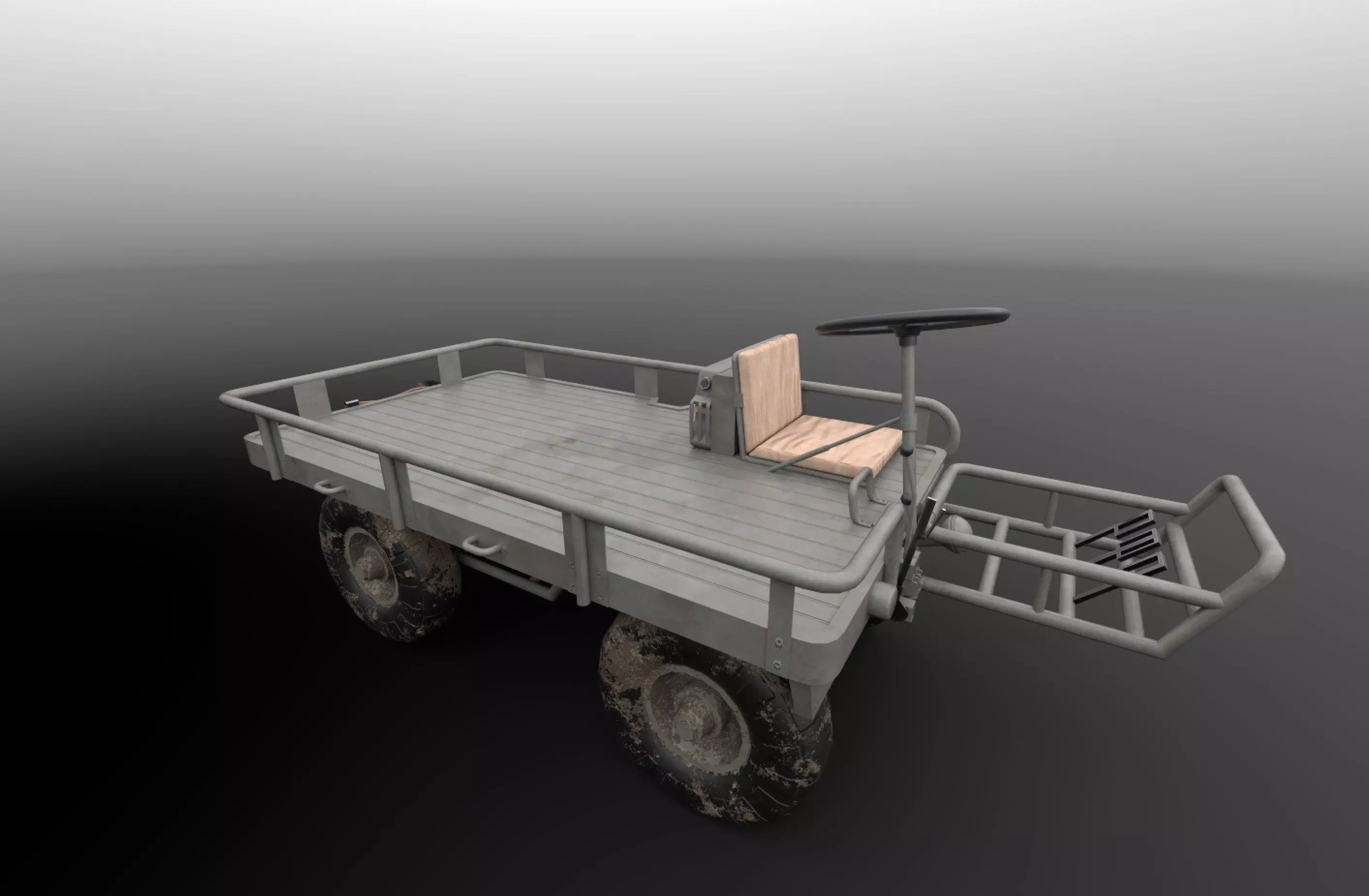M274 - 4x4 Utility Platform Truck - Mule Low-poly 3D model_0