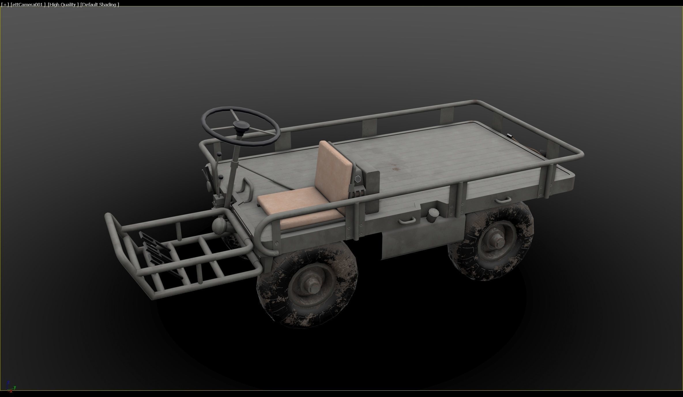 M274 - 4x4 Utility Platform Truck - Mule Low-poly 3D model_4