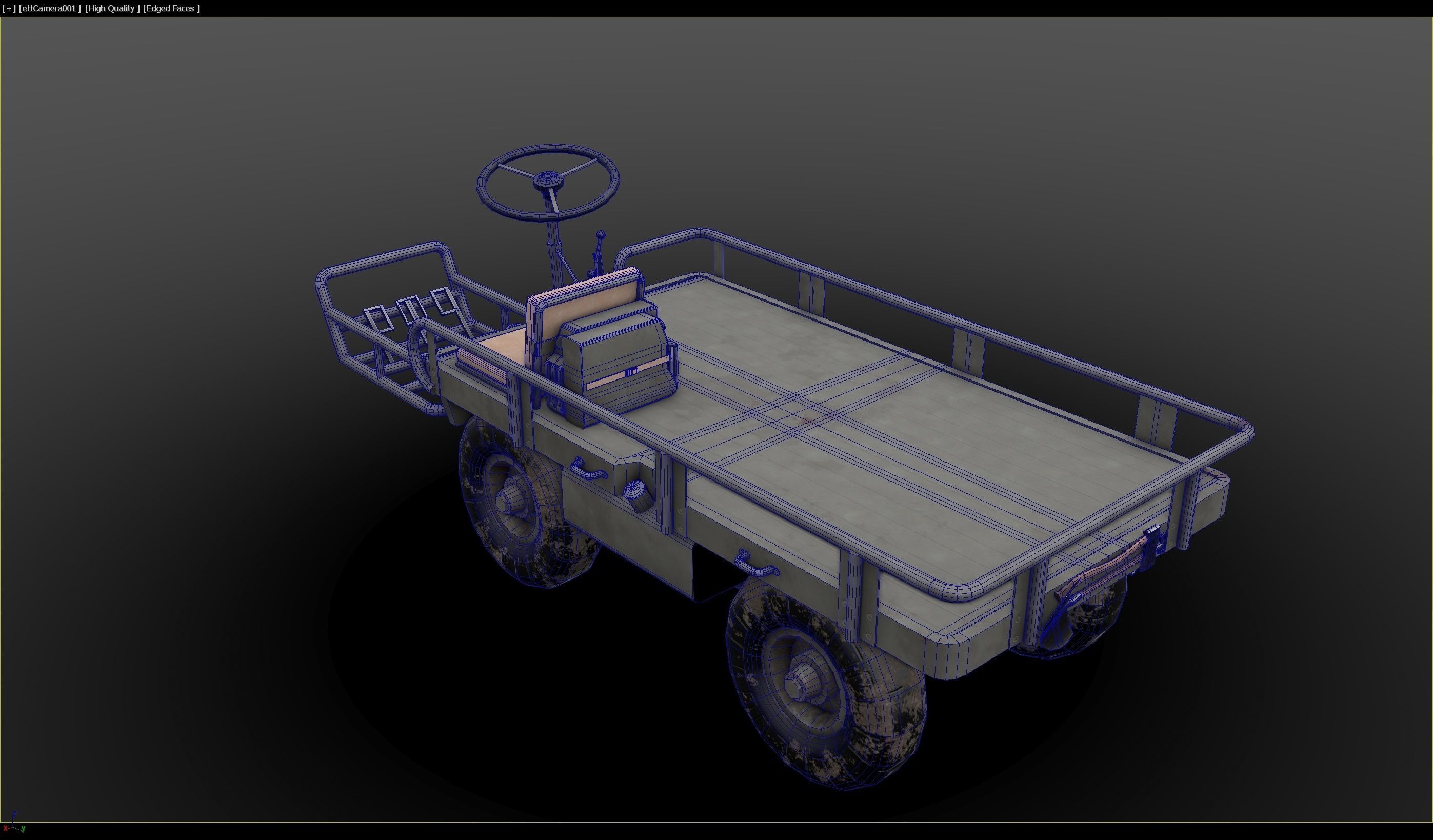 M274 - 4x4 Utility Platform Truck - Mule Low-poly 3D model_9