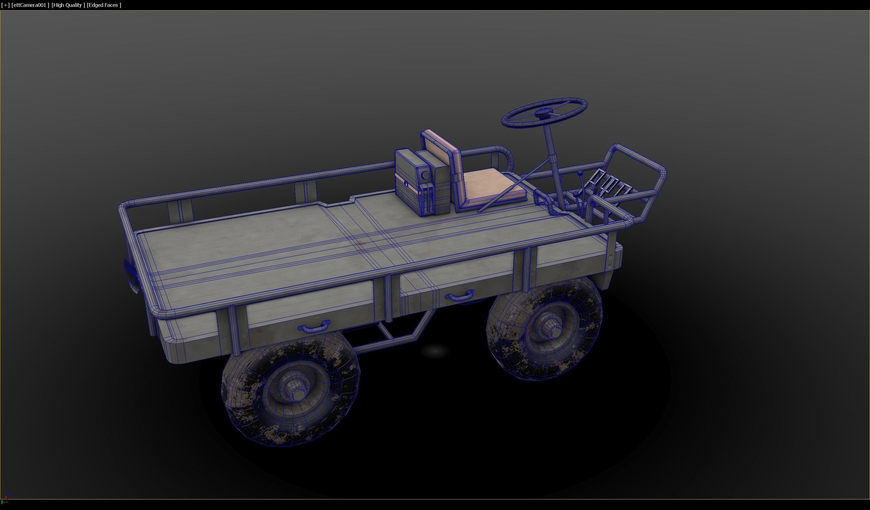 M274 - 4x4 Utility Platform Truck - Mule Low-poly 3D model_15