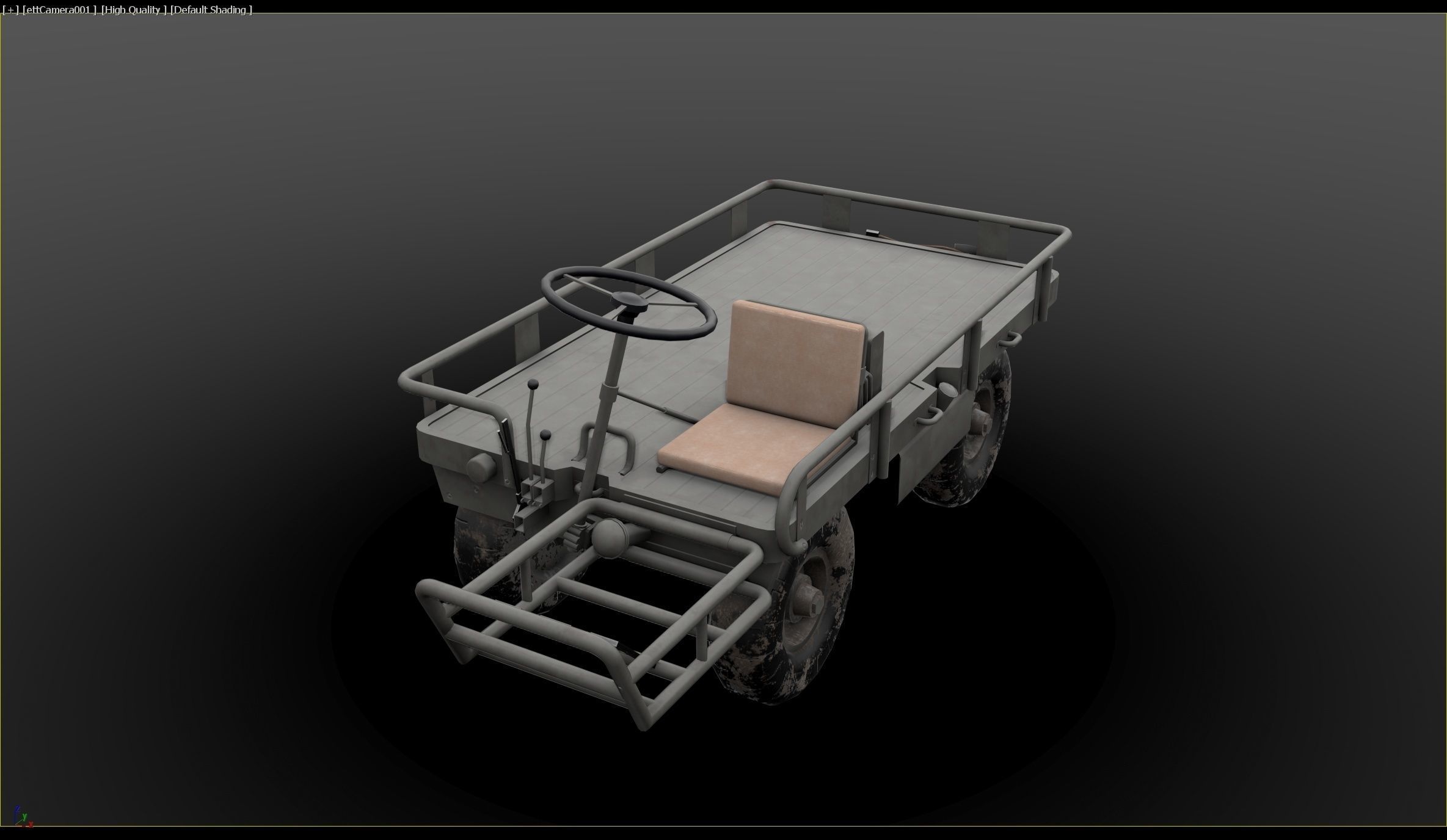 M274 - 4x4 Utility Platform Truck - Mule Low-poly 3D model_2