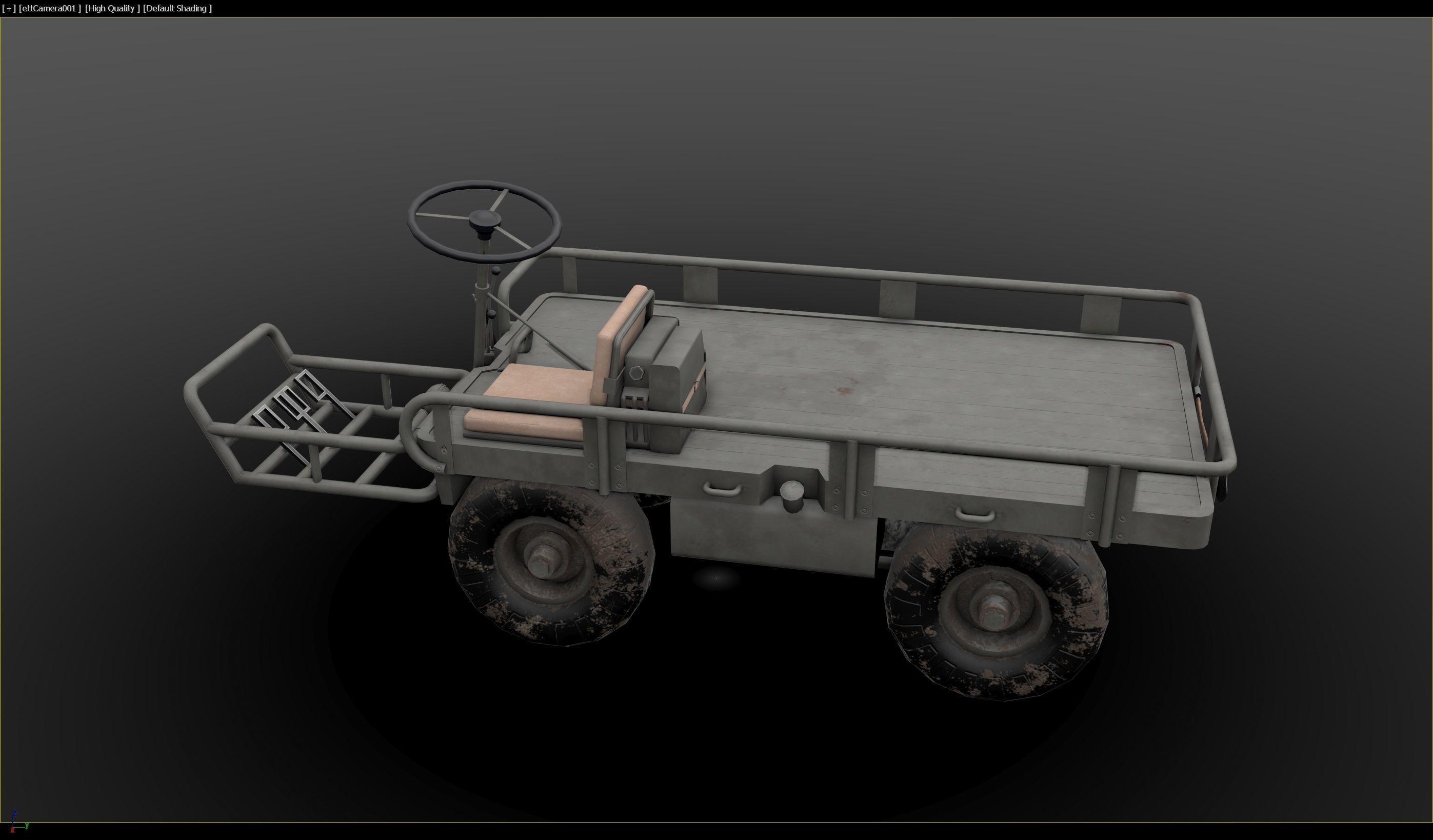 M274 - 4x4 Utility Platform Truck - Mule Low-poly 3D model_6