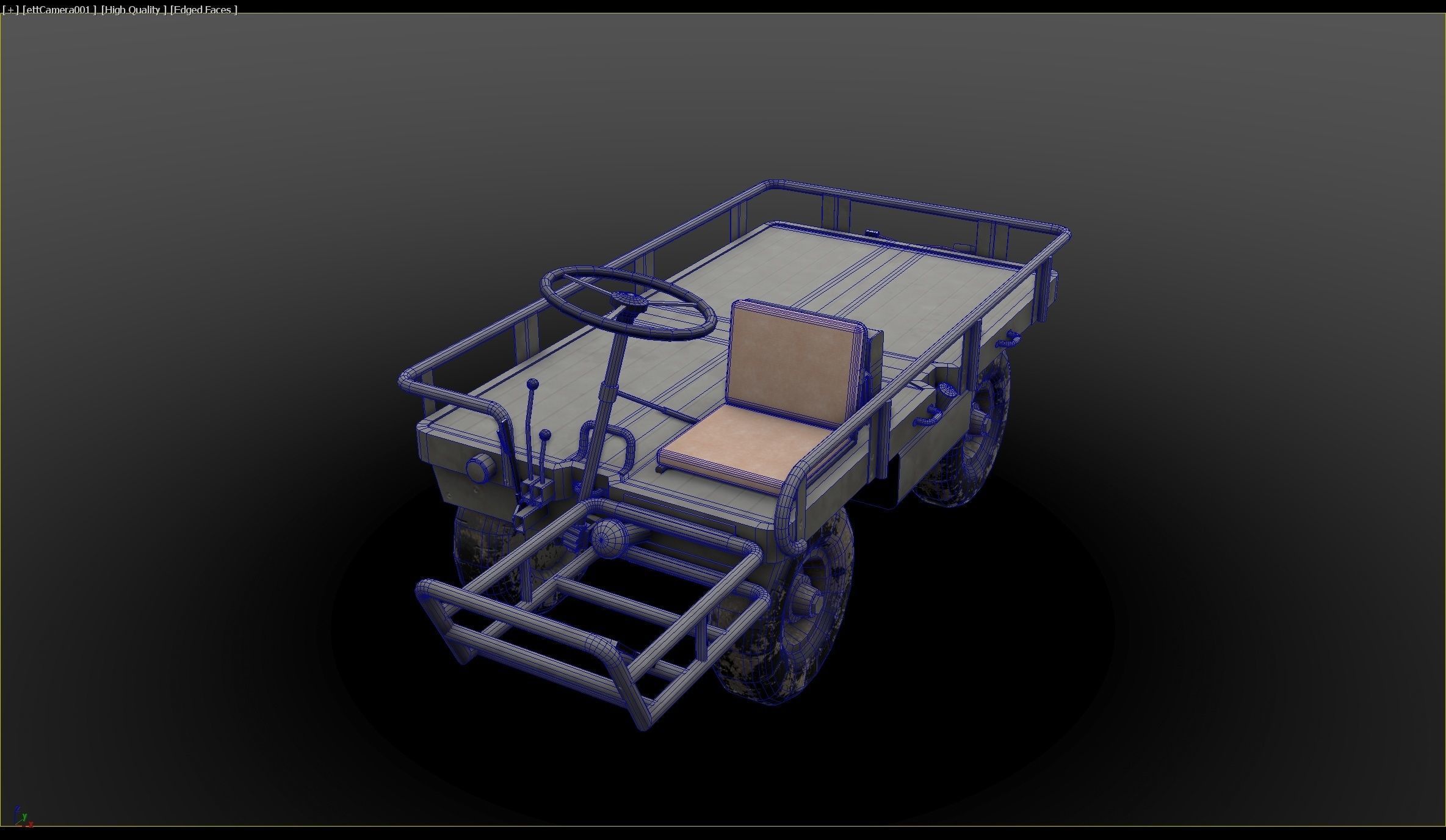 M274 - 4x4 Utility Platform Truck - Mule Low-poly 3D model_3