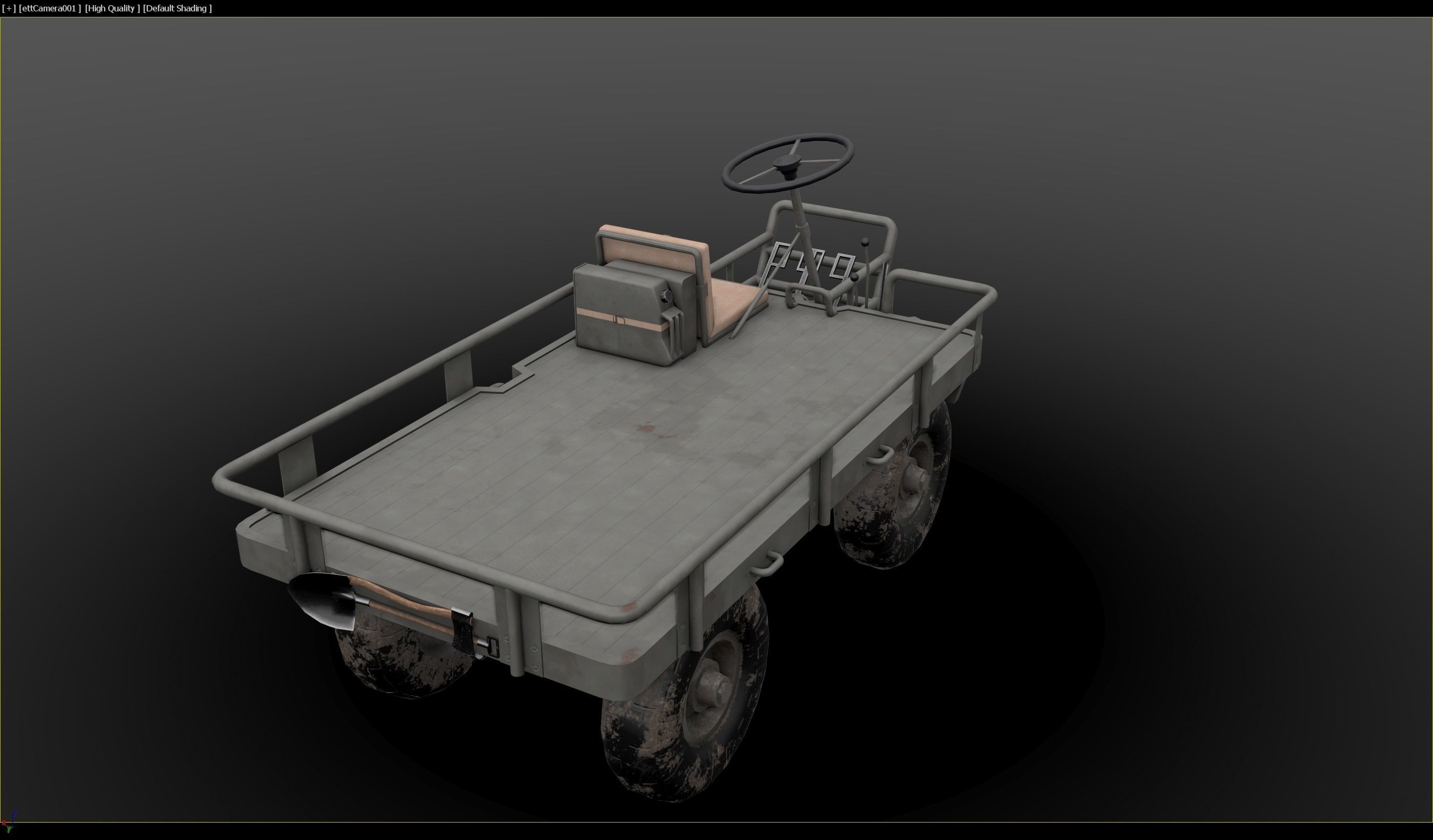 M274 - 4x4 Utility Platform Truck - Mule Low-poly 3D model_12