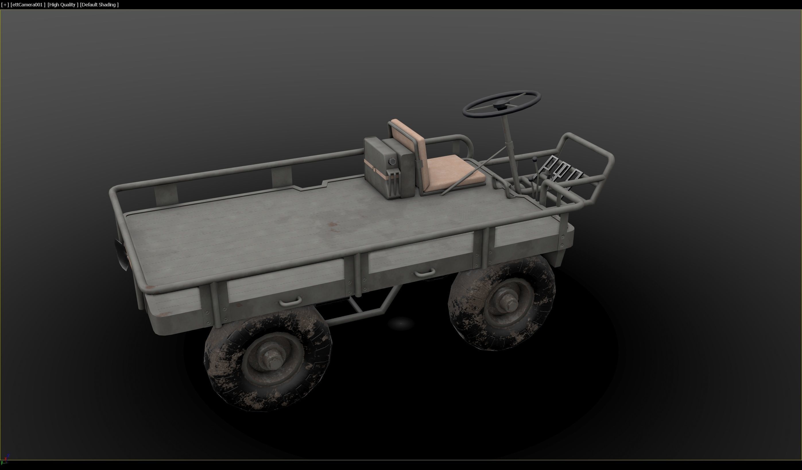 M274 - 4x4 Utility Platform Truck - Mule Low-poly 3D model_14