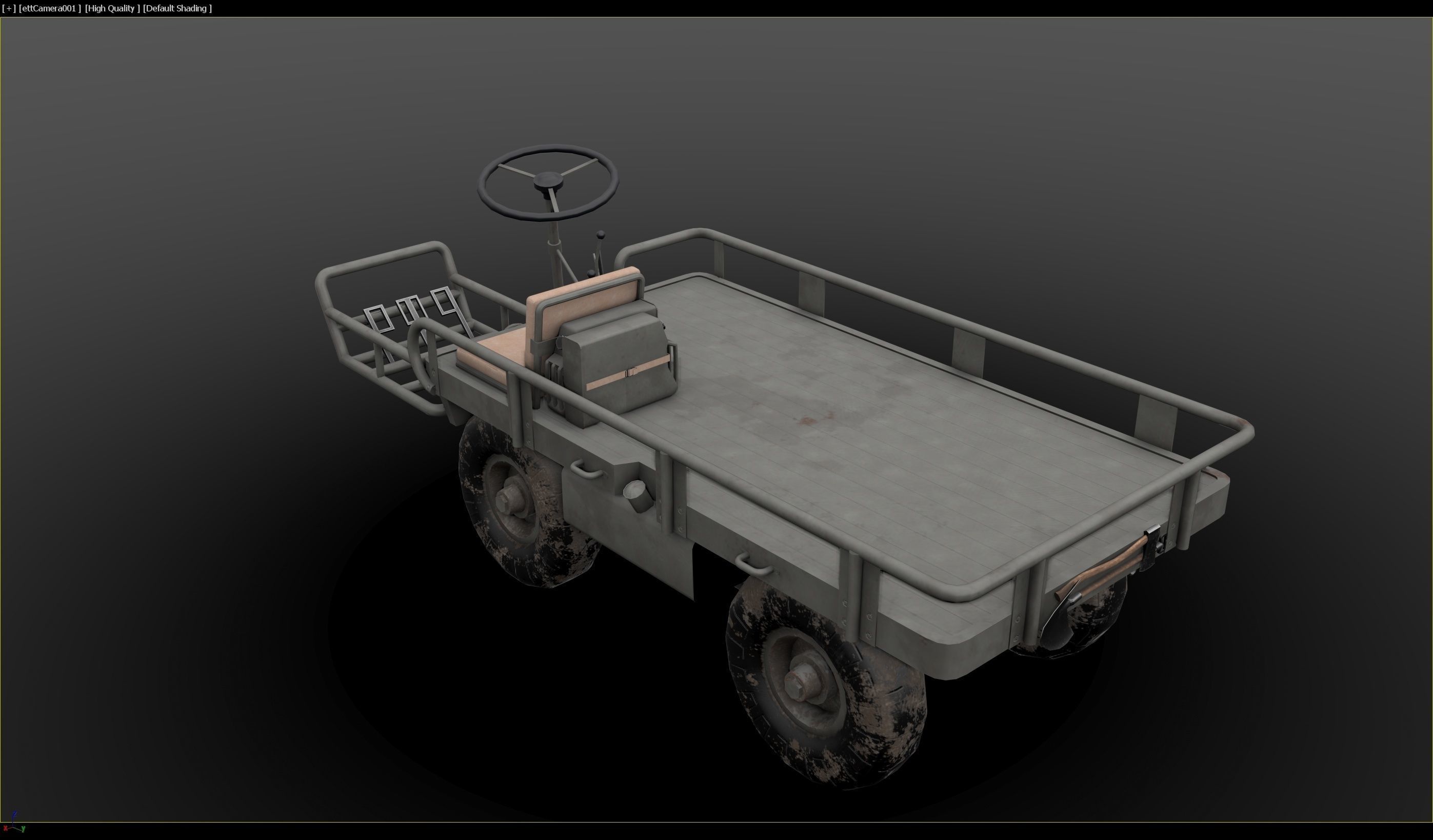 M274 - 4x4 Utility Platform Truck - Mule Low-poly 3D model_8