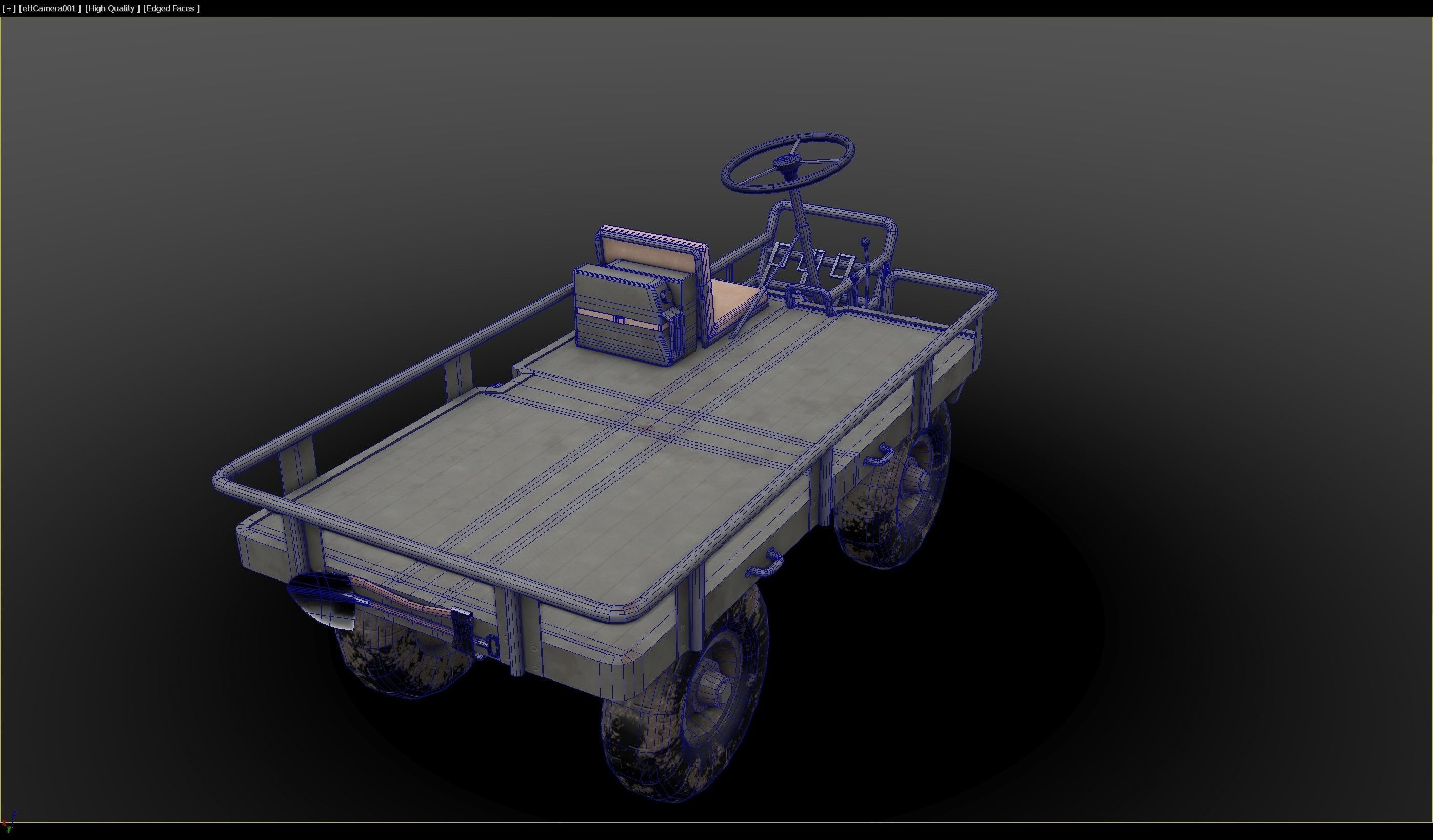 M274 - 4x4 Utility Platform Truck - Mule Low-poly 3D model_13