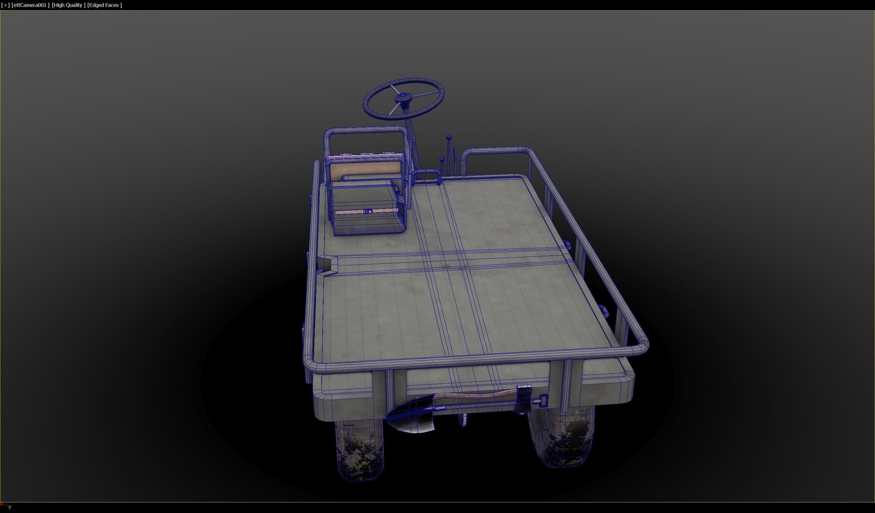 M274 - 4x4 Utility Platform Truck - Mule Low-poly 3D model_11