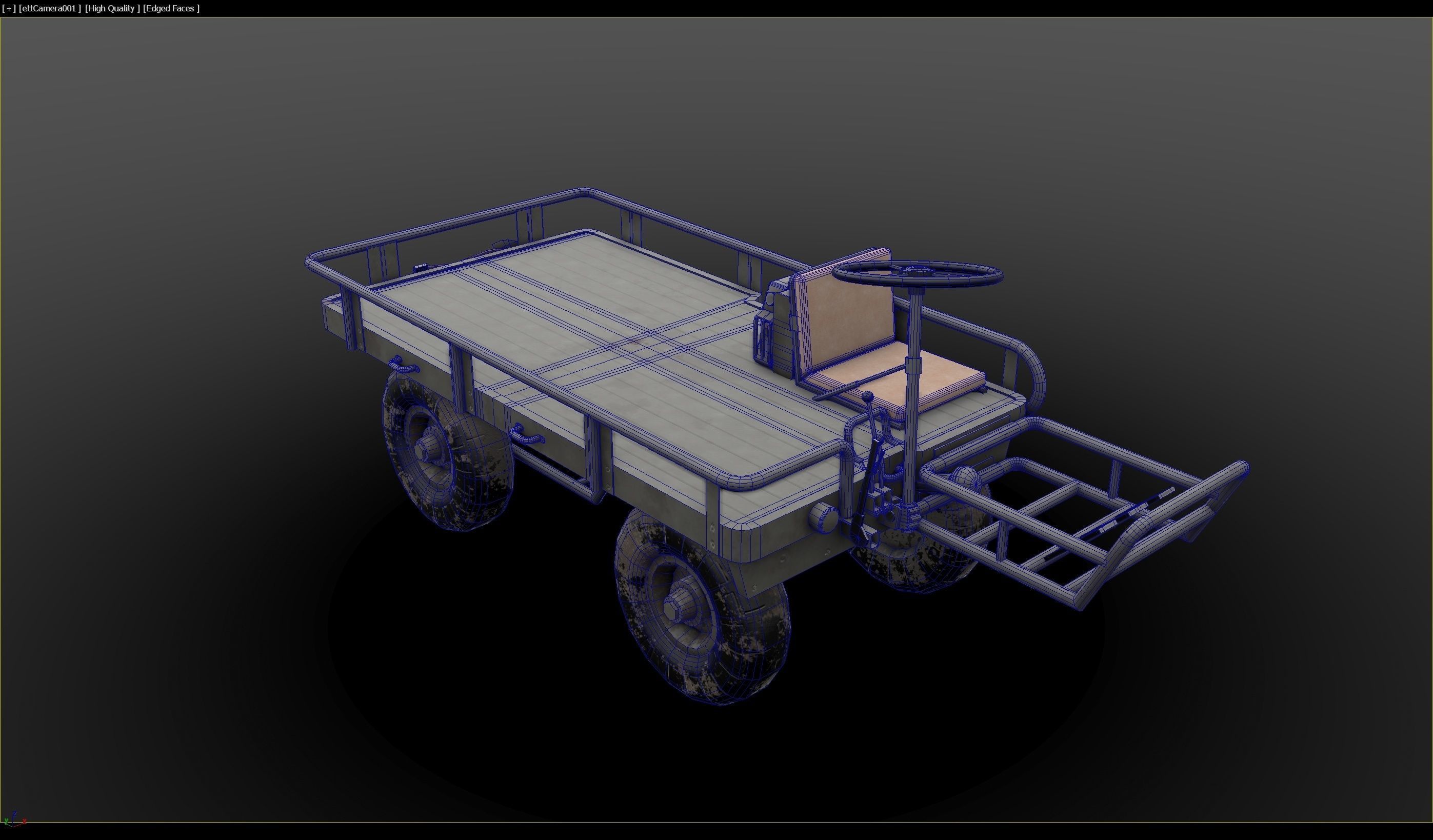 M274 - 4x4 Utility Platform Truck - Mule Low-poly 3D model_19