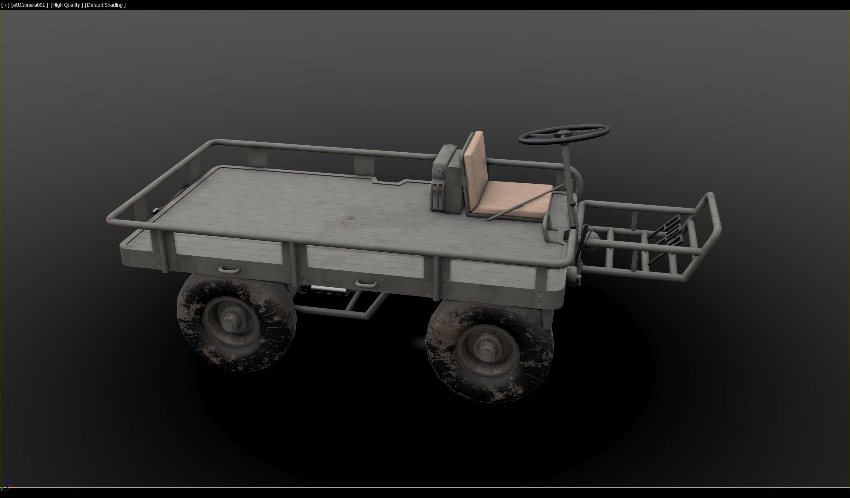 M274 - 4x4 Utility Platform Truck - Mule Low-poly 3D model_16