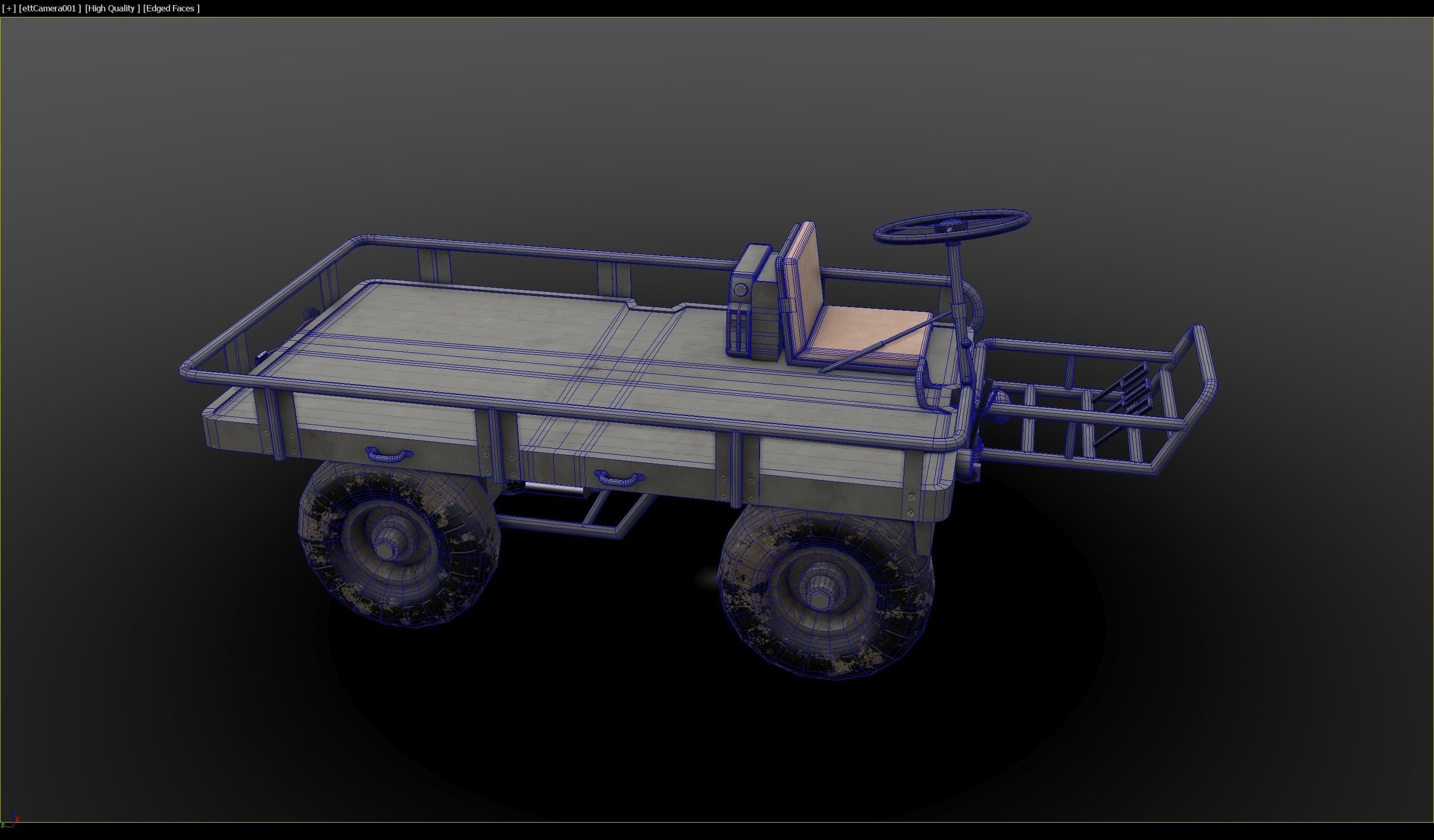 M274 - 4x4 Utility Platform Truck - Mule Low-poly 3D model_17