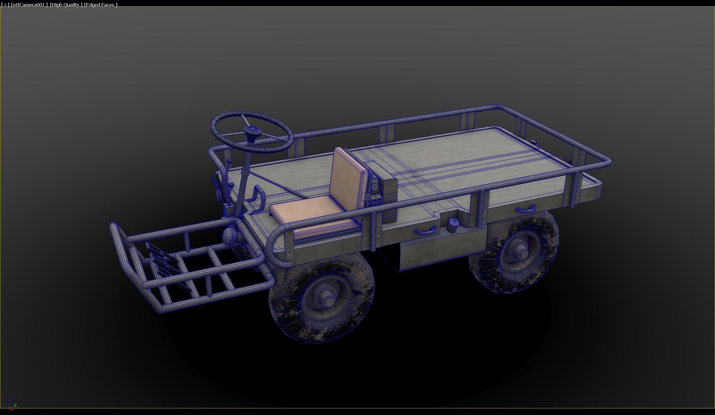 M274 - 4x4 Utility Platform Truck - Mule Low-poly 3D model_5