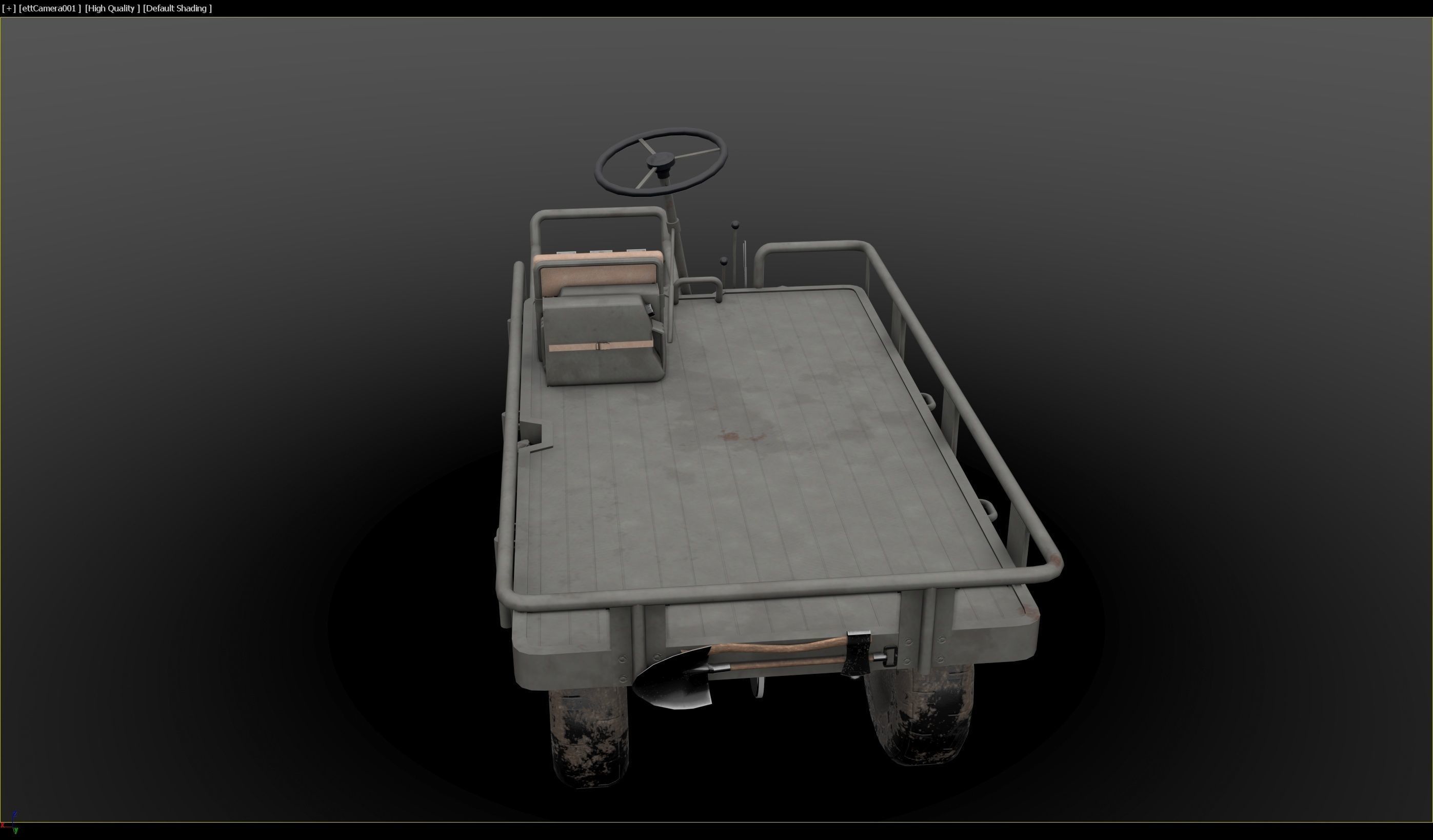 M274 - 4x4 Utility Platform Truck - Mule Low-poly 3D model_10