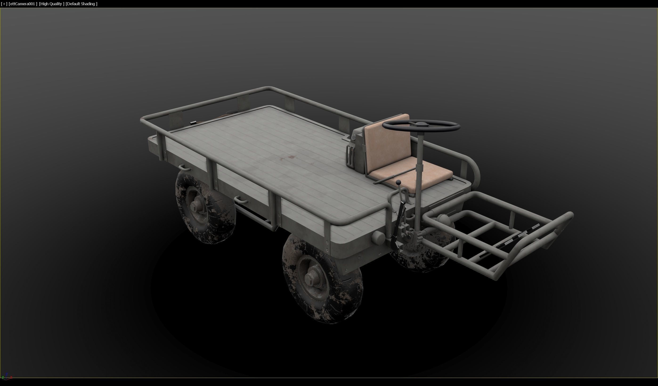 M274 - 4x4 Utility Platform Truck - Mule Low-poly 3D model_18