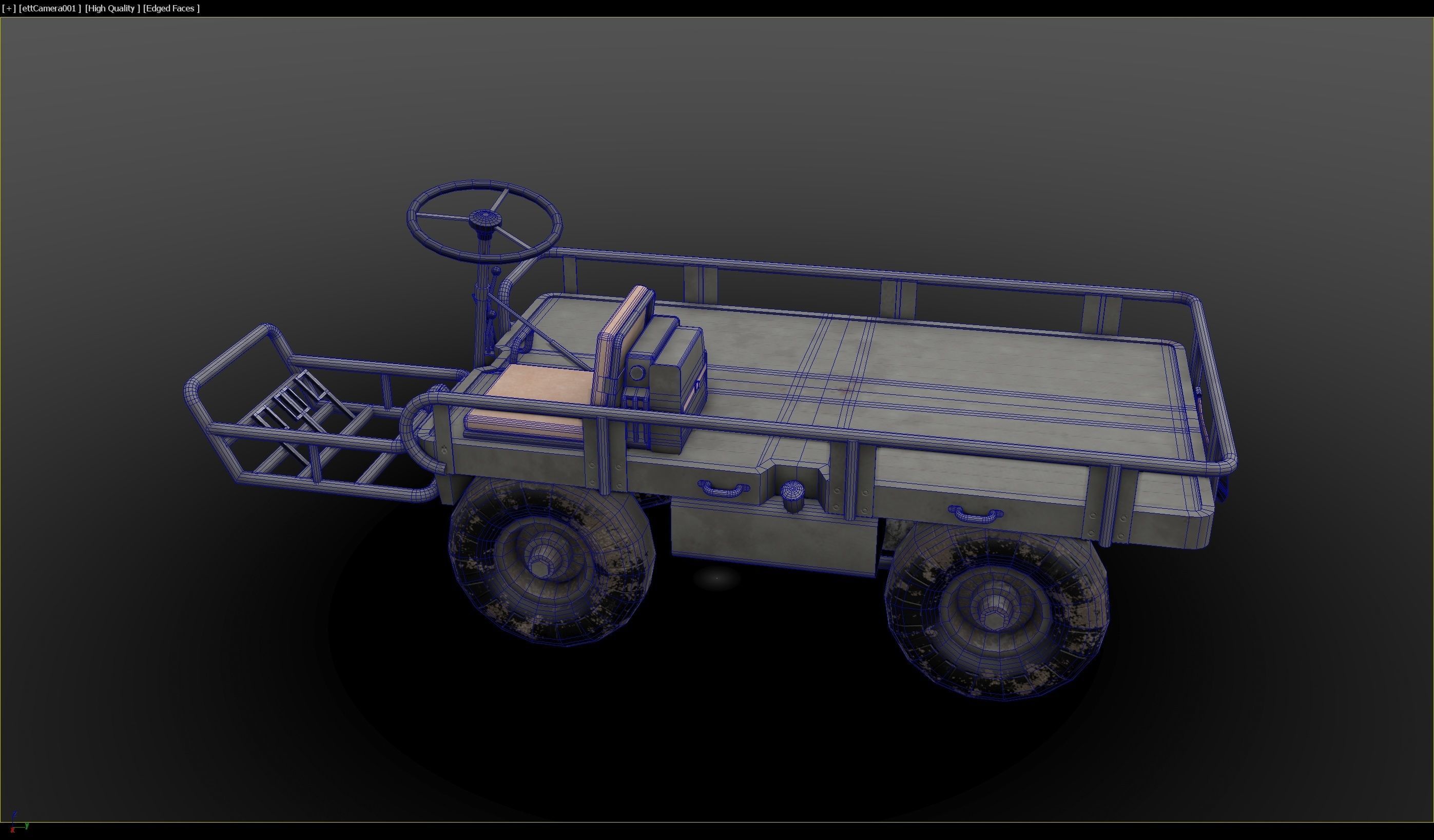 M274 - 4x4 Utility Platform Truck - Mule Low-poly 3D model_7
