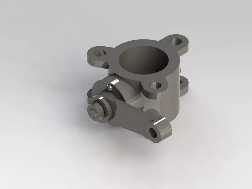 Valve metal pipe with two holes Free 3D model_0